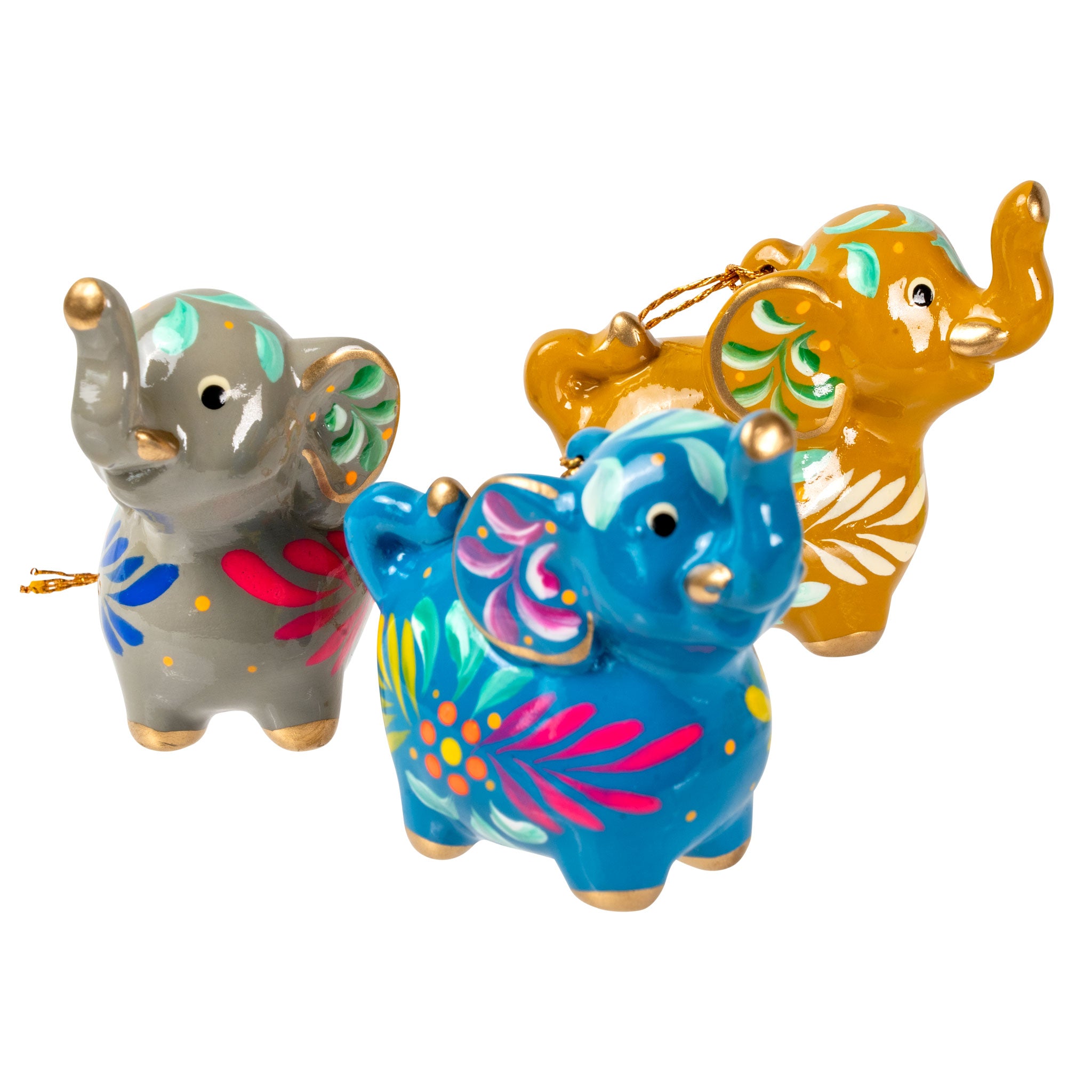 Elephant - Confetti Ceramic Ornament