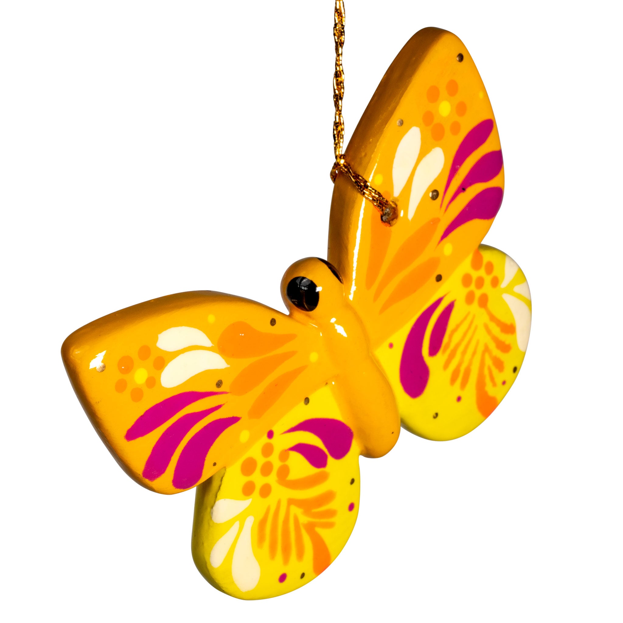 Yellow Butterfly - Confetti Ceramic Ornament