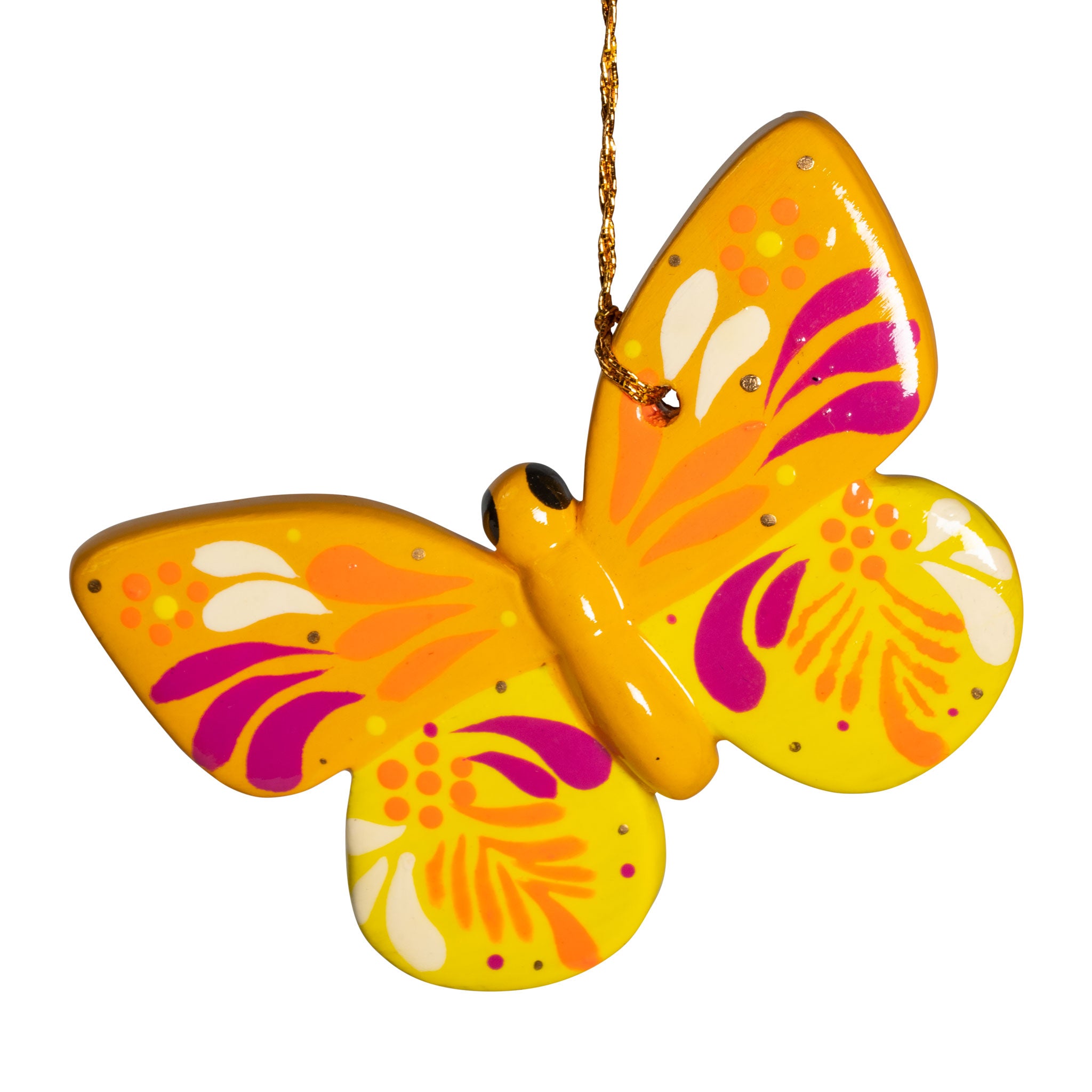 Yellow Butterfly - Confetti Ceramic Ornament