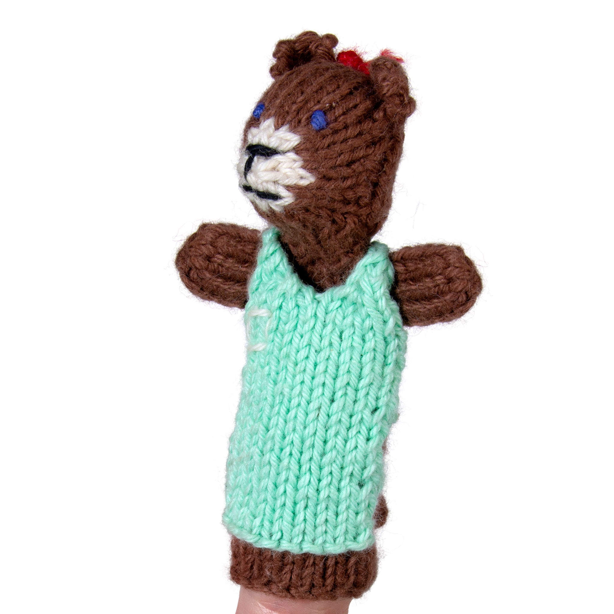 Bear, Mom - Bright Organic Cotton Finger Puppet
