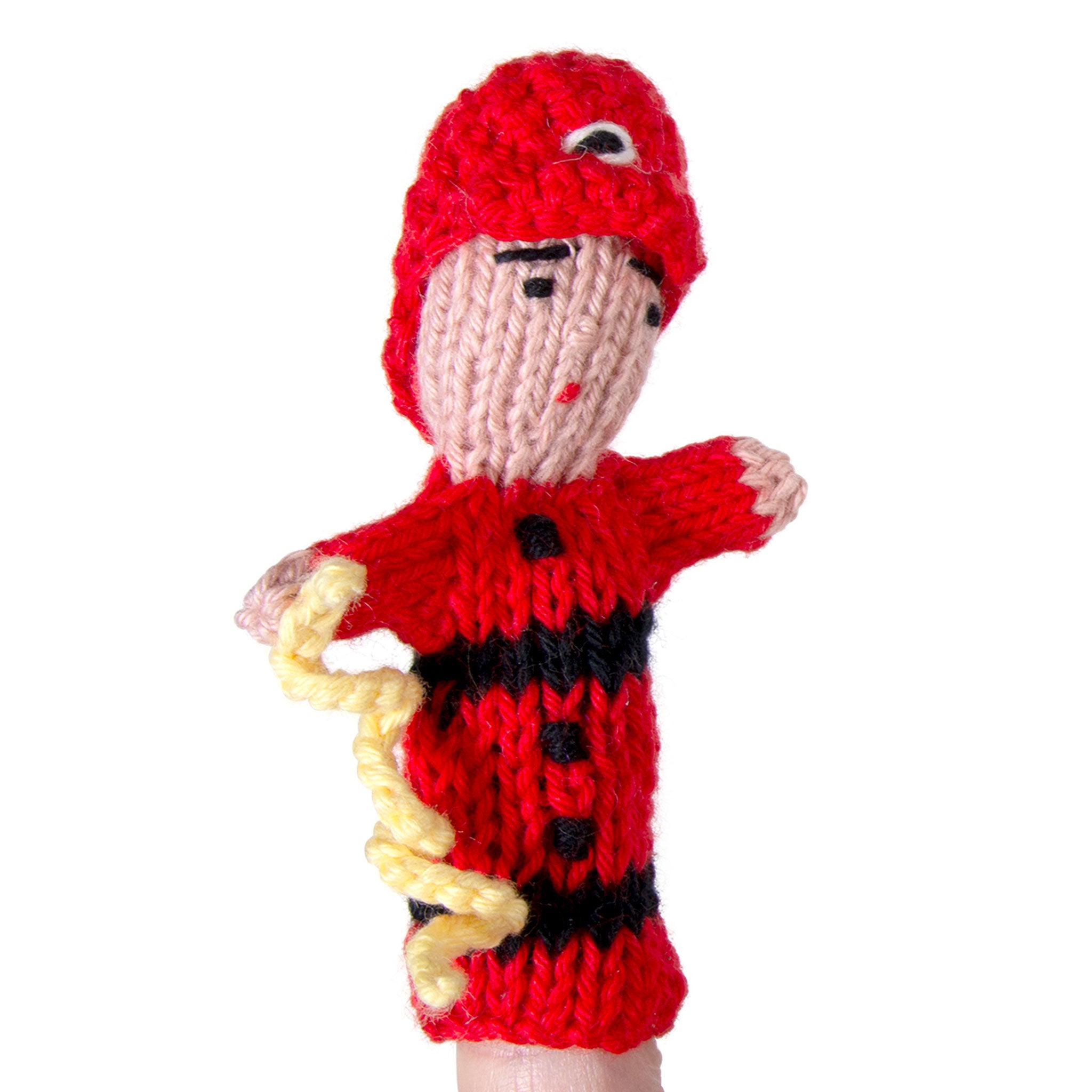 Firefighter - Organic Cotton Finger Puppet