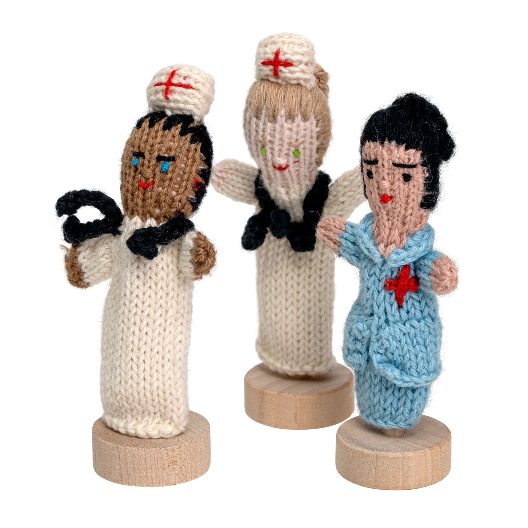 Female Nurse - Organic Cotton Finger Puppet