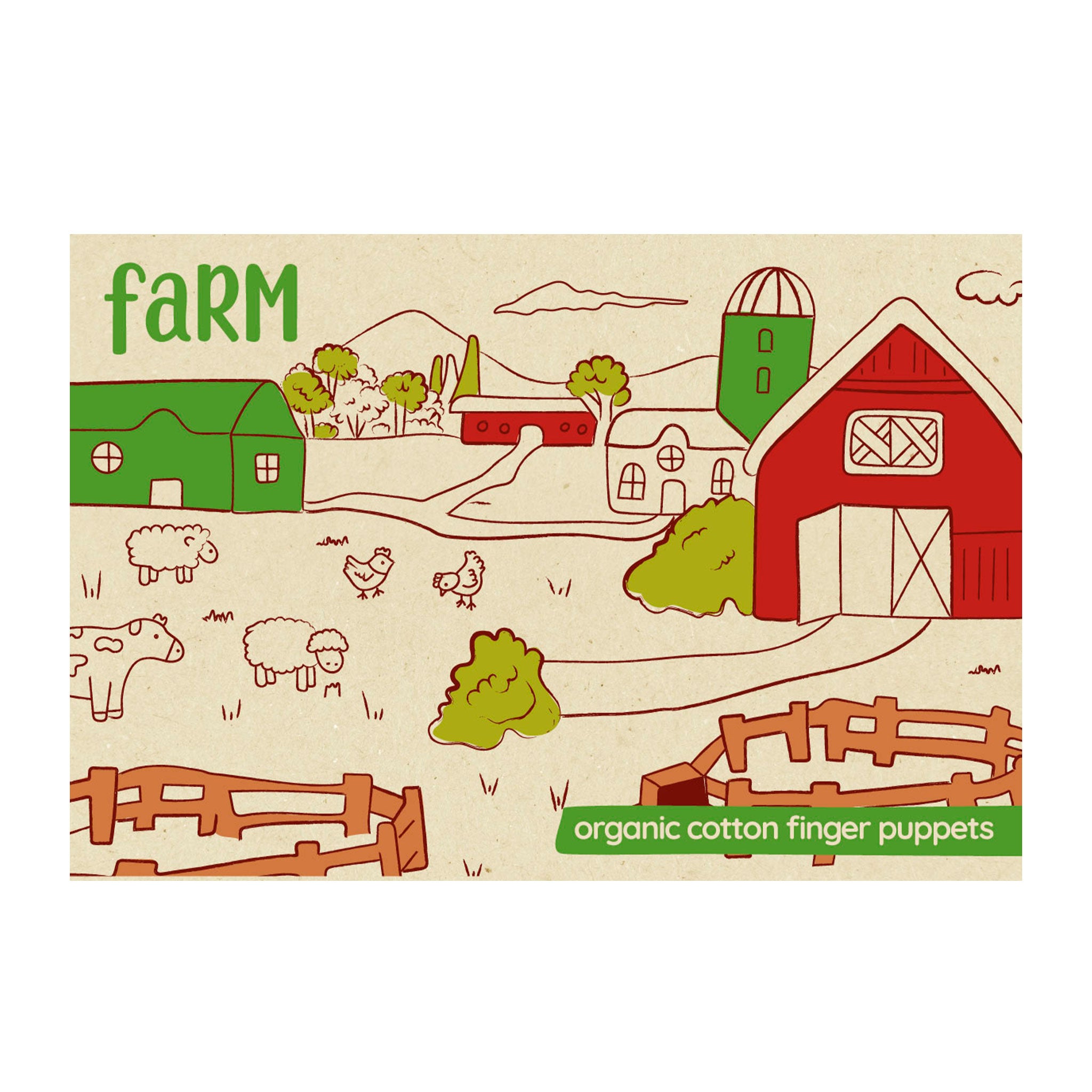 Farm Story Pack of 4 - Organic Cotton Finger Puppets