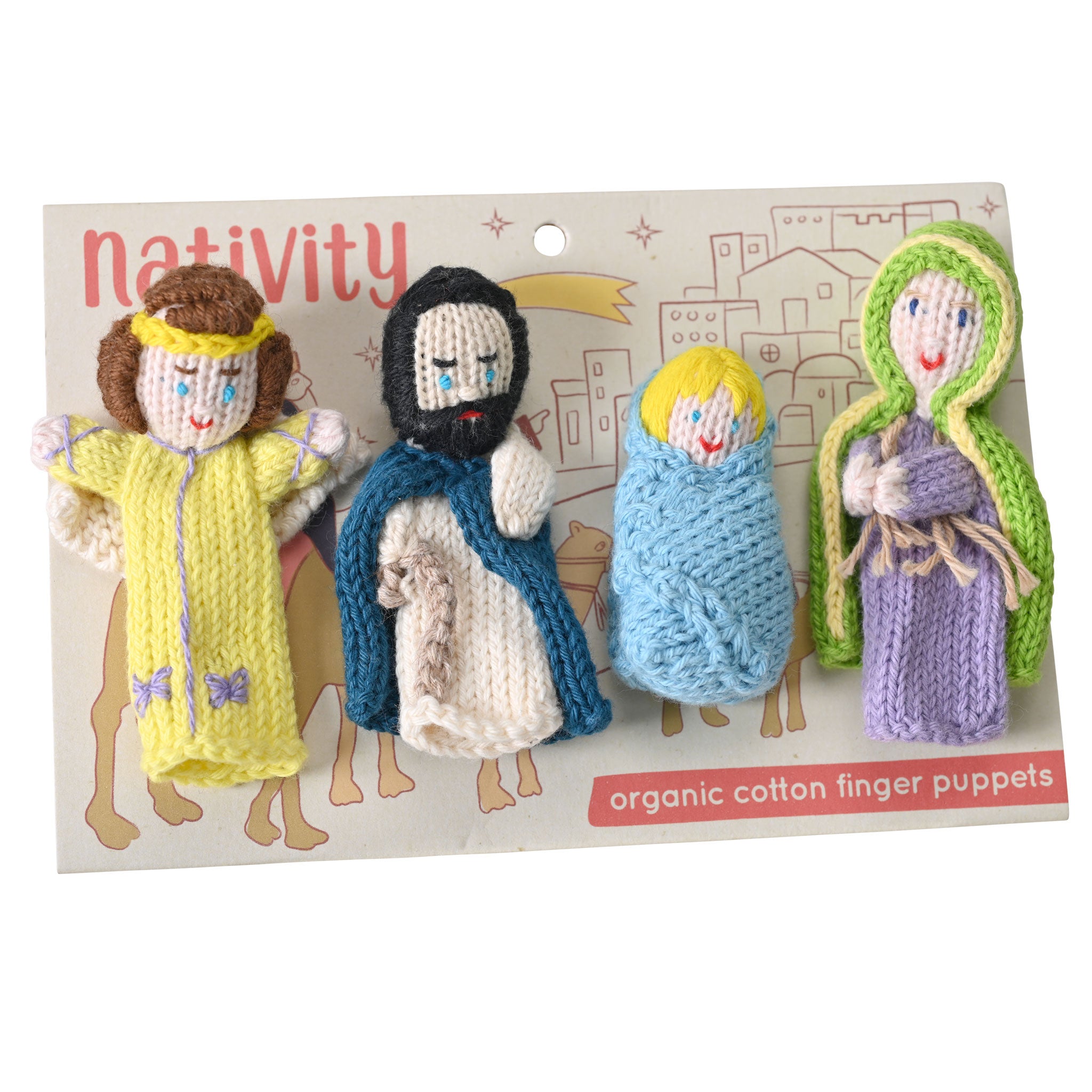 Nativity Story Pack of 4 - Organic Cotton Finger Puppets