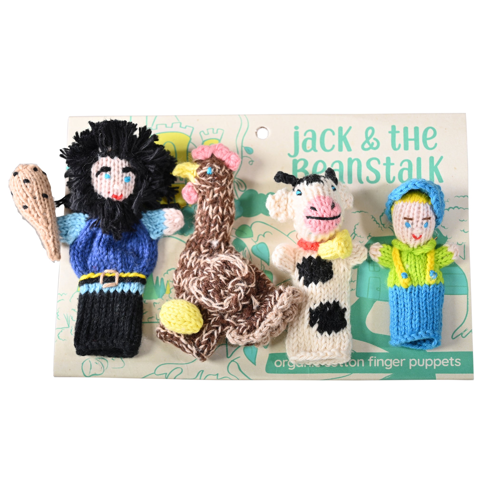 Jack & The Bean Stalk Story Pack of 4 - Organic Cotton Finger Puppets