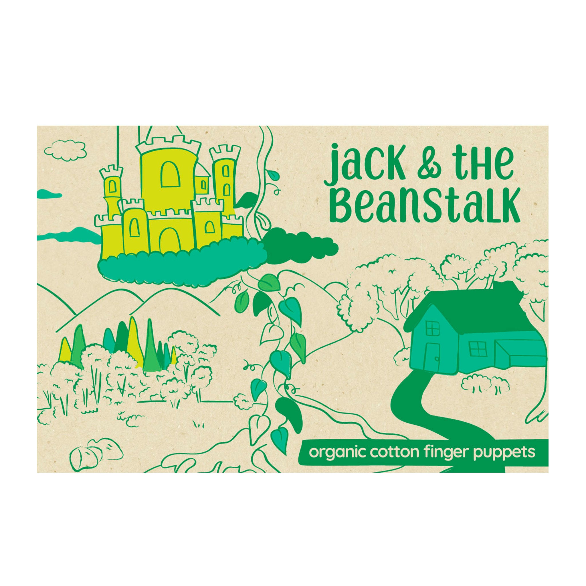 Jack & The Bean Stalk Story Pack of 4 - Organic Cotton Finger Puppets