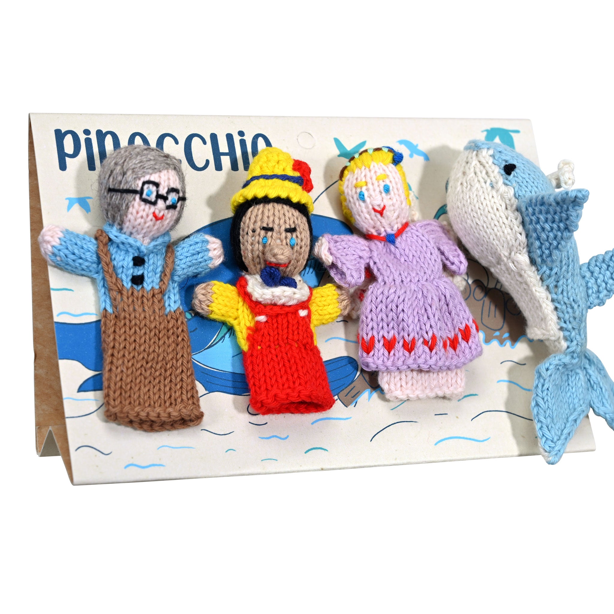 Pinocchio Story Pack of 4 - Organic Cotton Finger Puppets