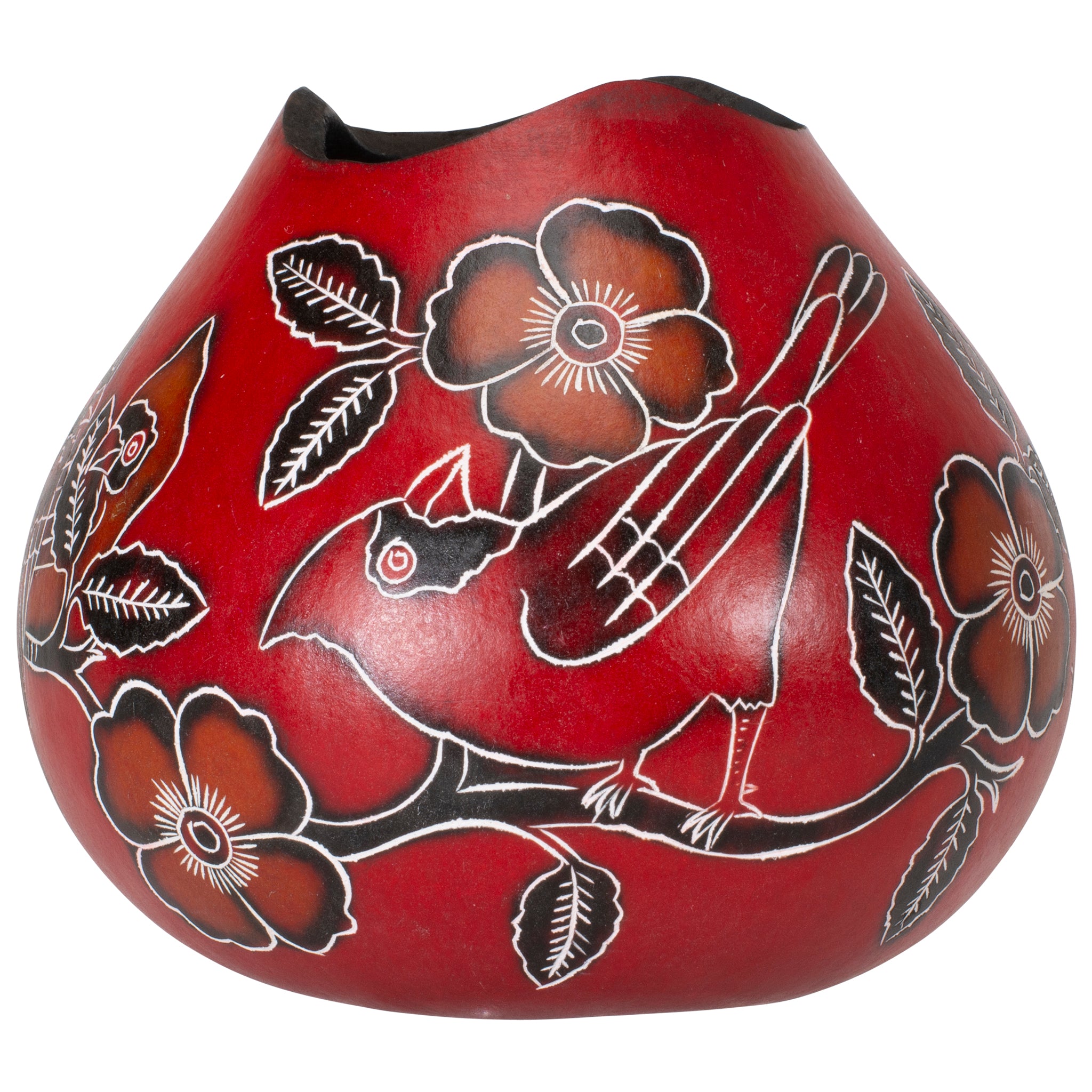 Cardinals - Medium Gourd Vessel