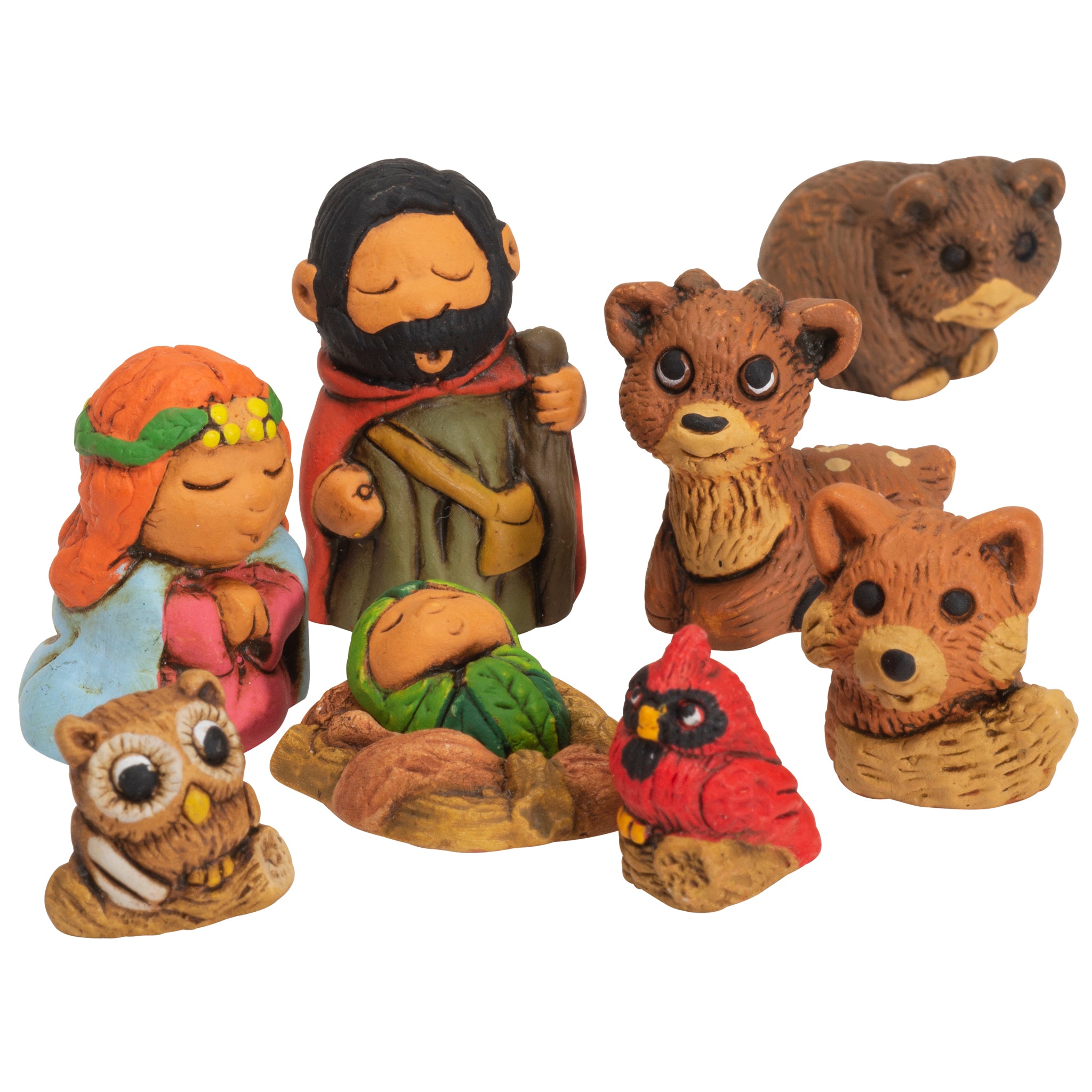 Woodsy - Petite Nativity Set of 9, 1"H
