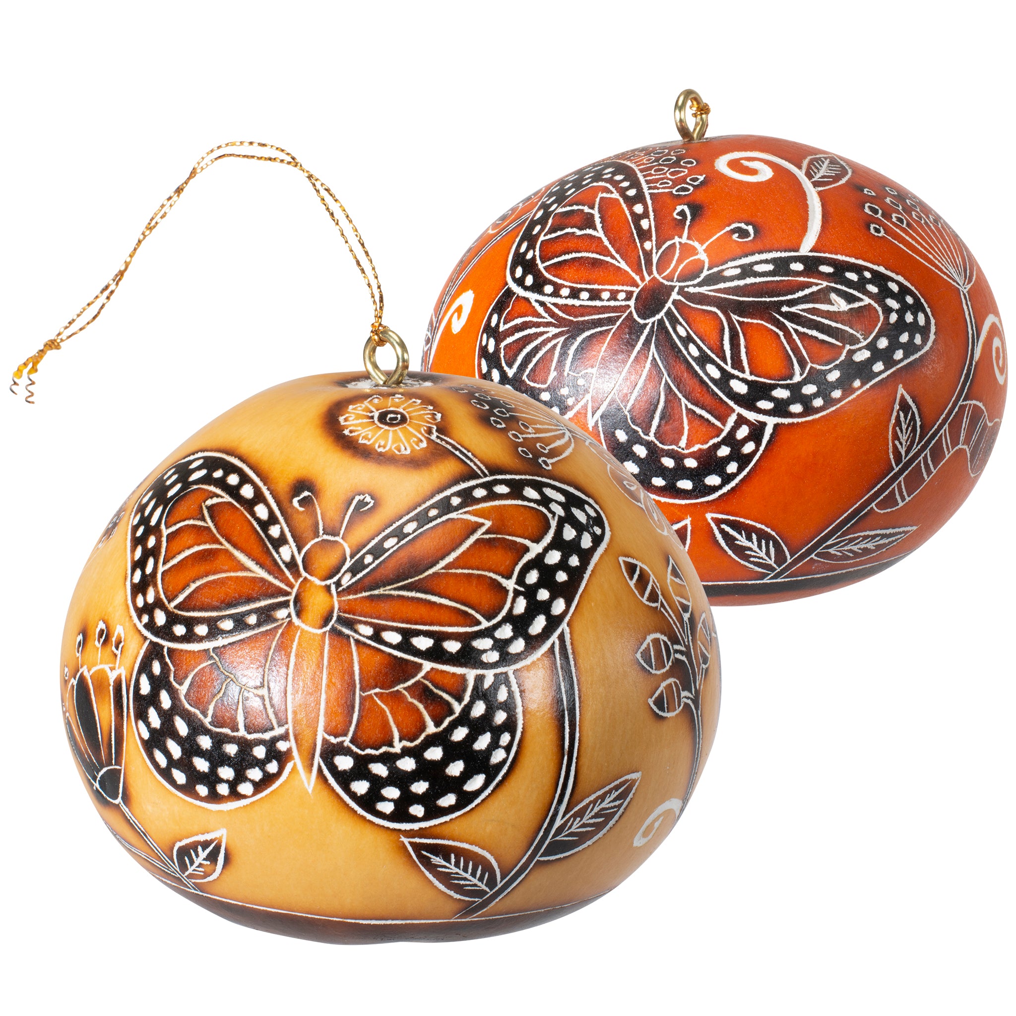 Monarch Butterflies - Gourd Ornament