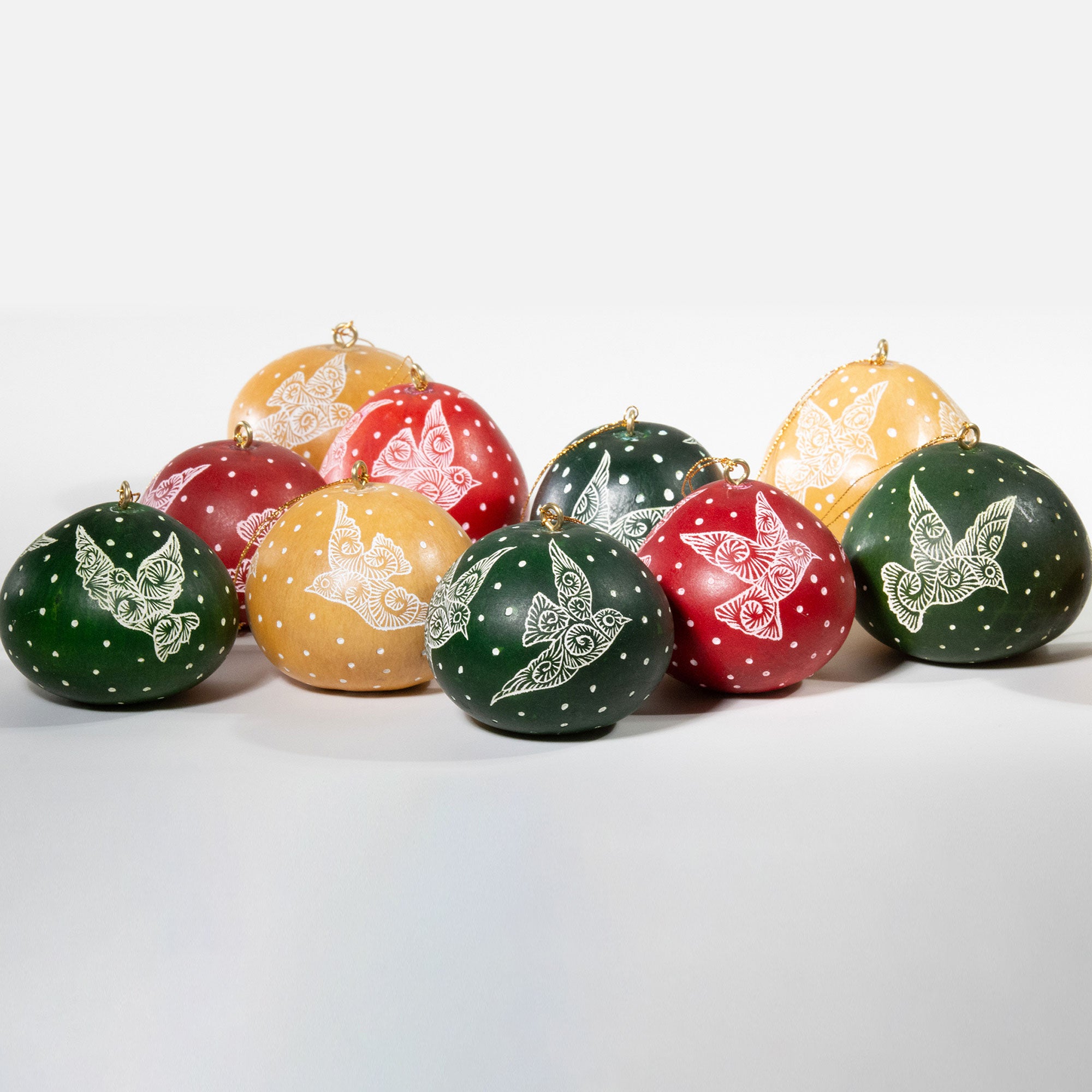 Doves - Mini Gourd Ornament