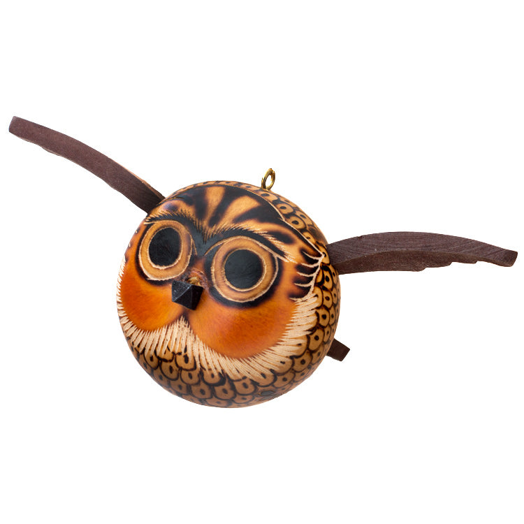 Flying Owl - Gourd Ornament (Sold in 3s)