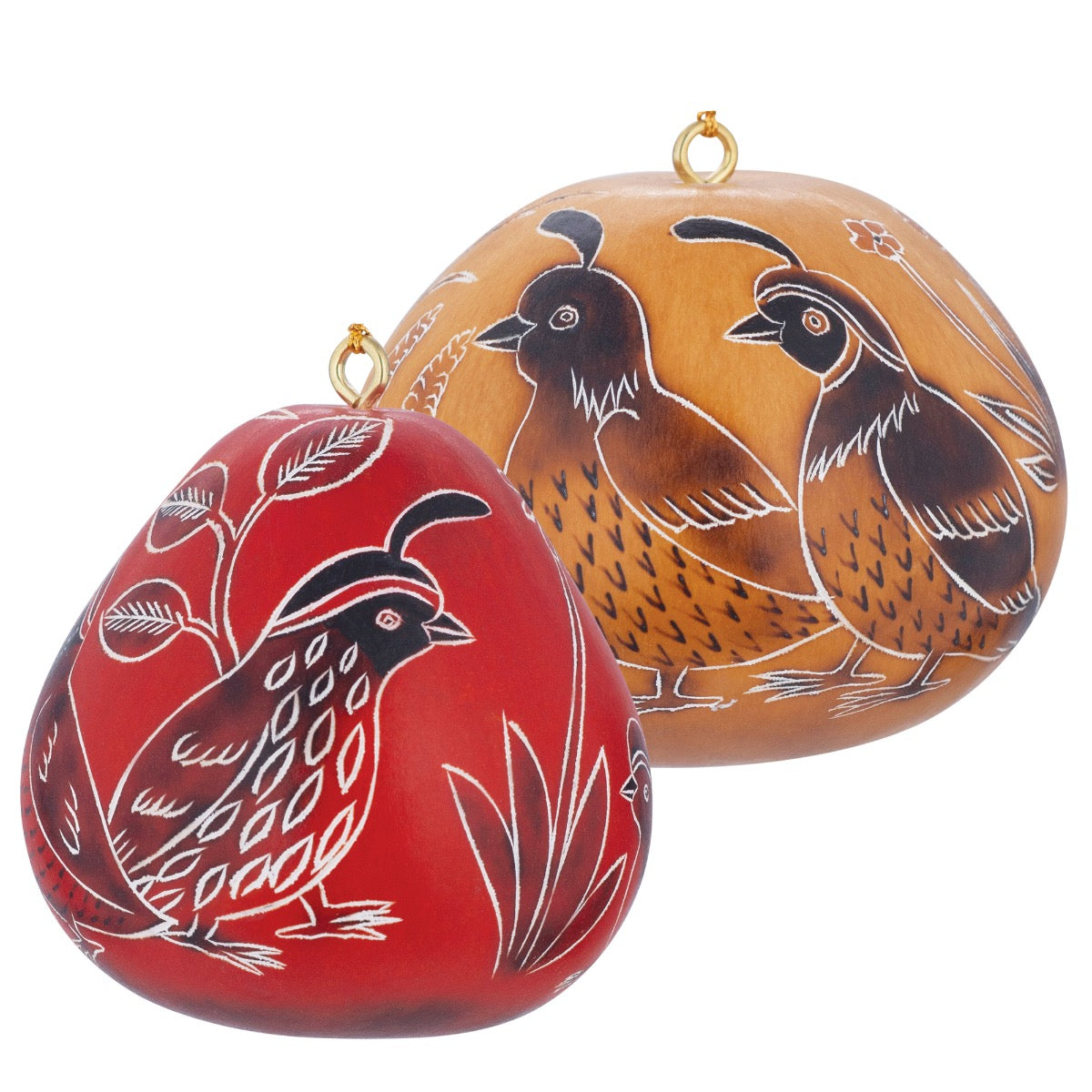 Quail - Gourd Ornament