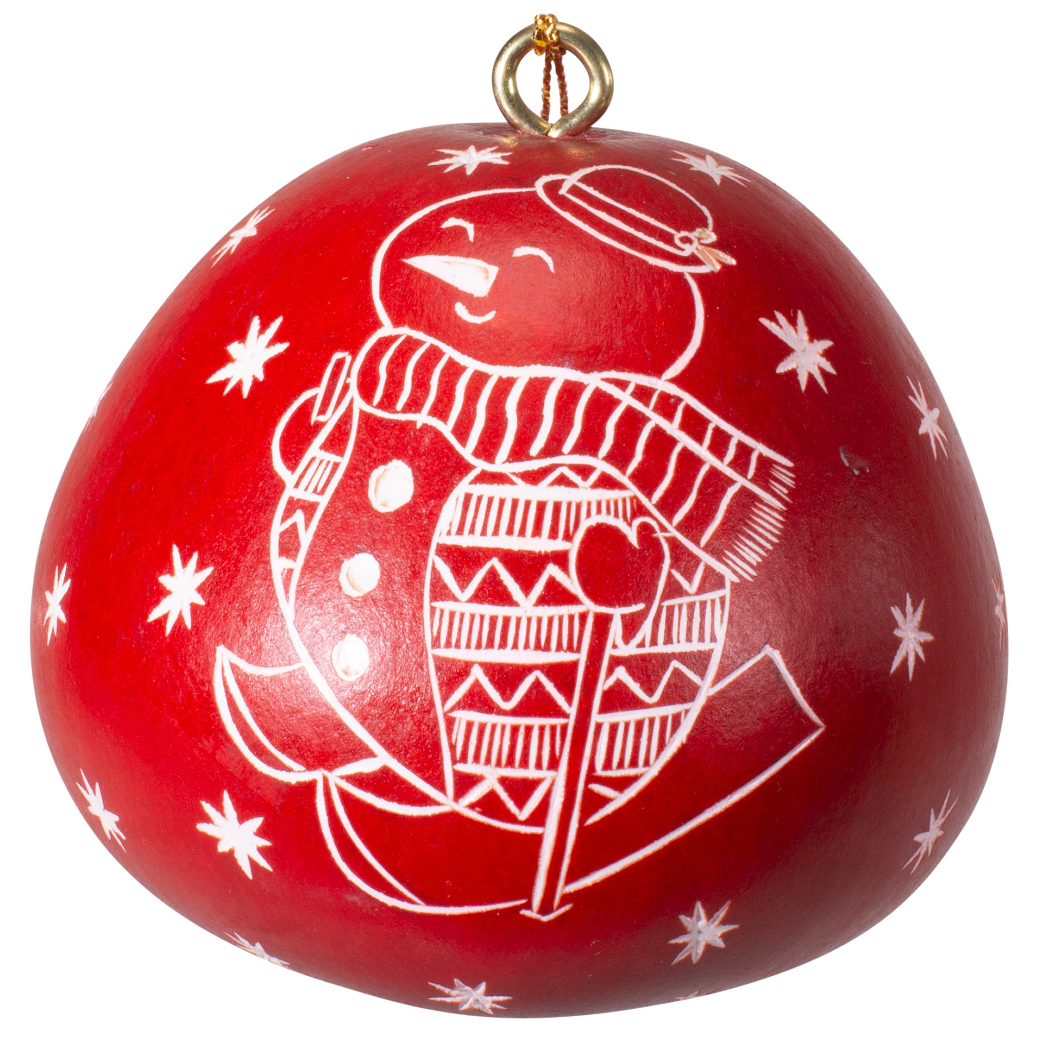 Snowman World - Mini Gourd Ornament