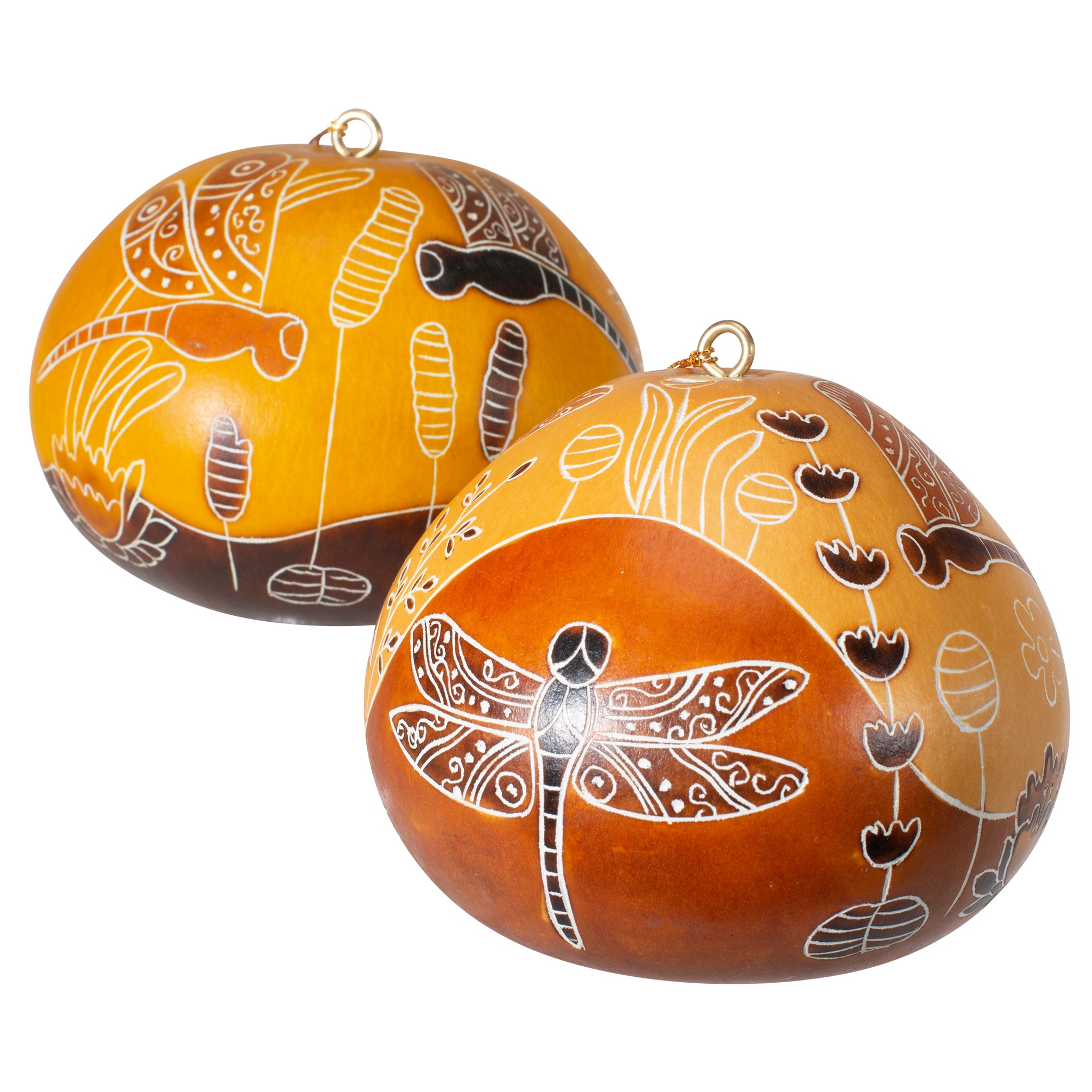 Dragonfly Doodle - Gourd Ornament 