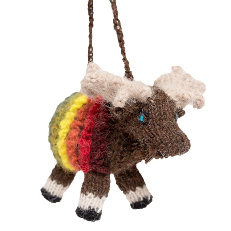 Moose - Alpaca Knitted Ornament