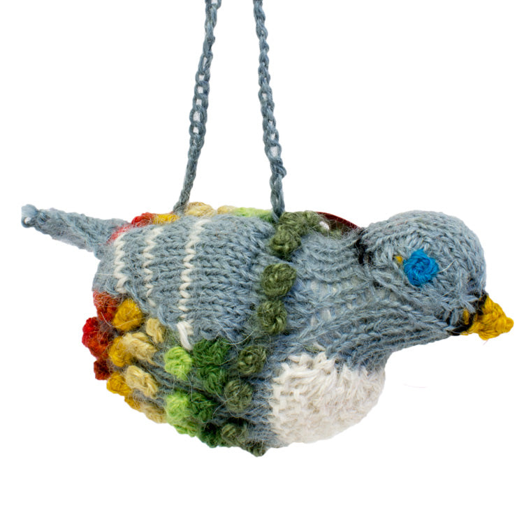 Blue Jay - Alpaca Knitted Ornament