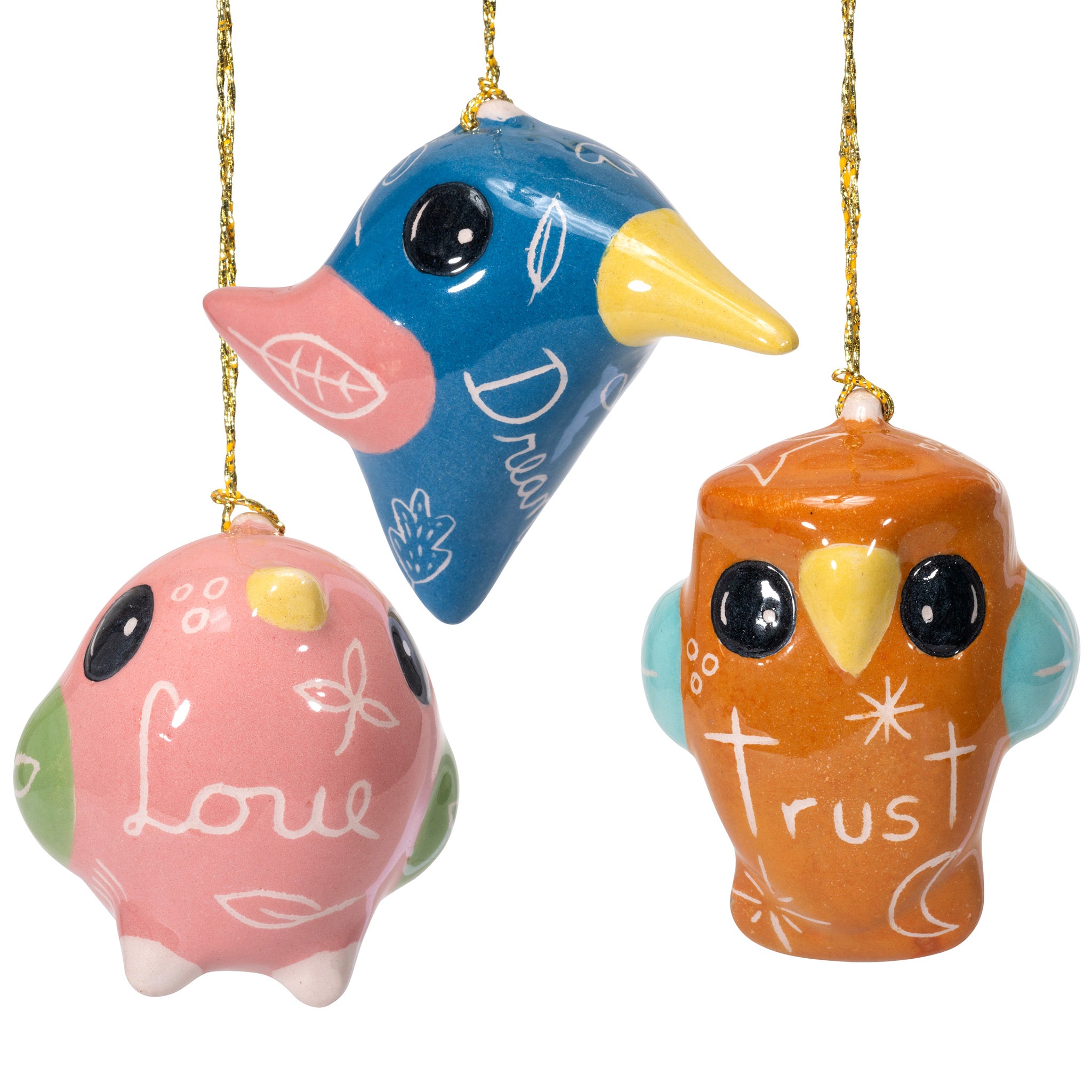 Uplifting Bird Mix - Glazed Ornament (Sold in 12's)