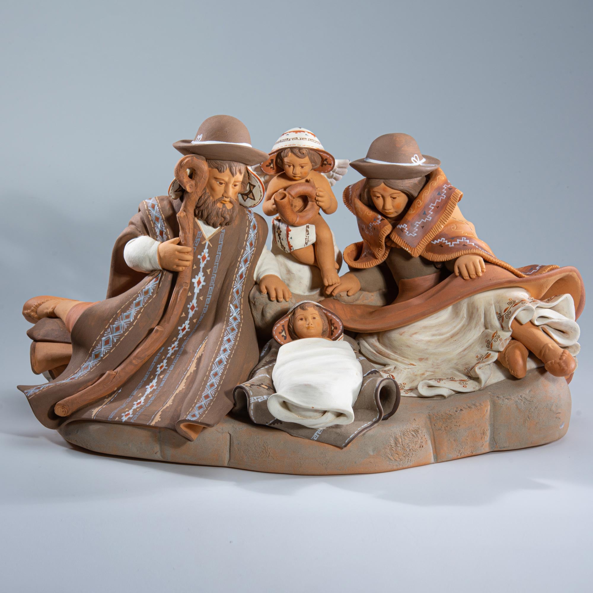 Resting Family - Fine Ceramic Nativity - One Piece