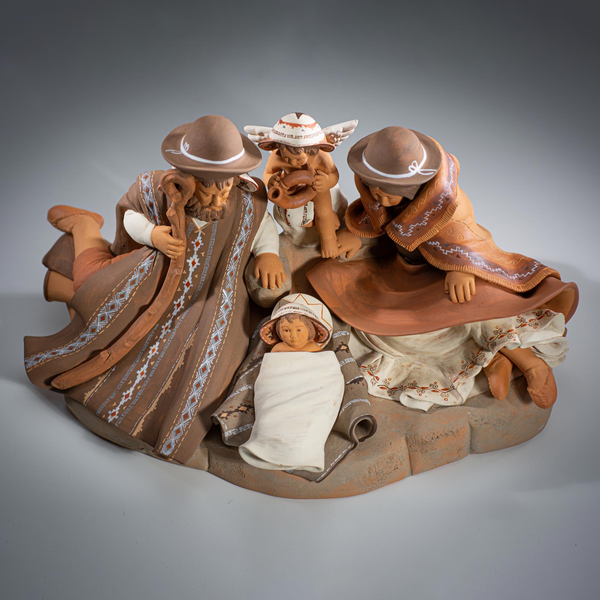 Resting Family - Fine Ceramic Nativity - One Piece