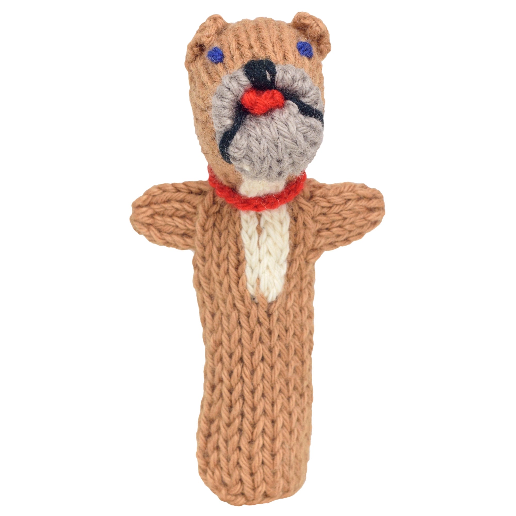 Bulldog - Bright Organic Cotton Finger Puppet