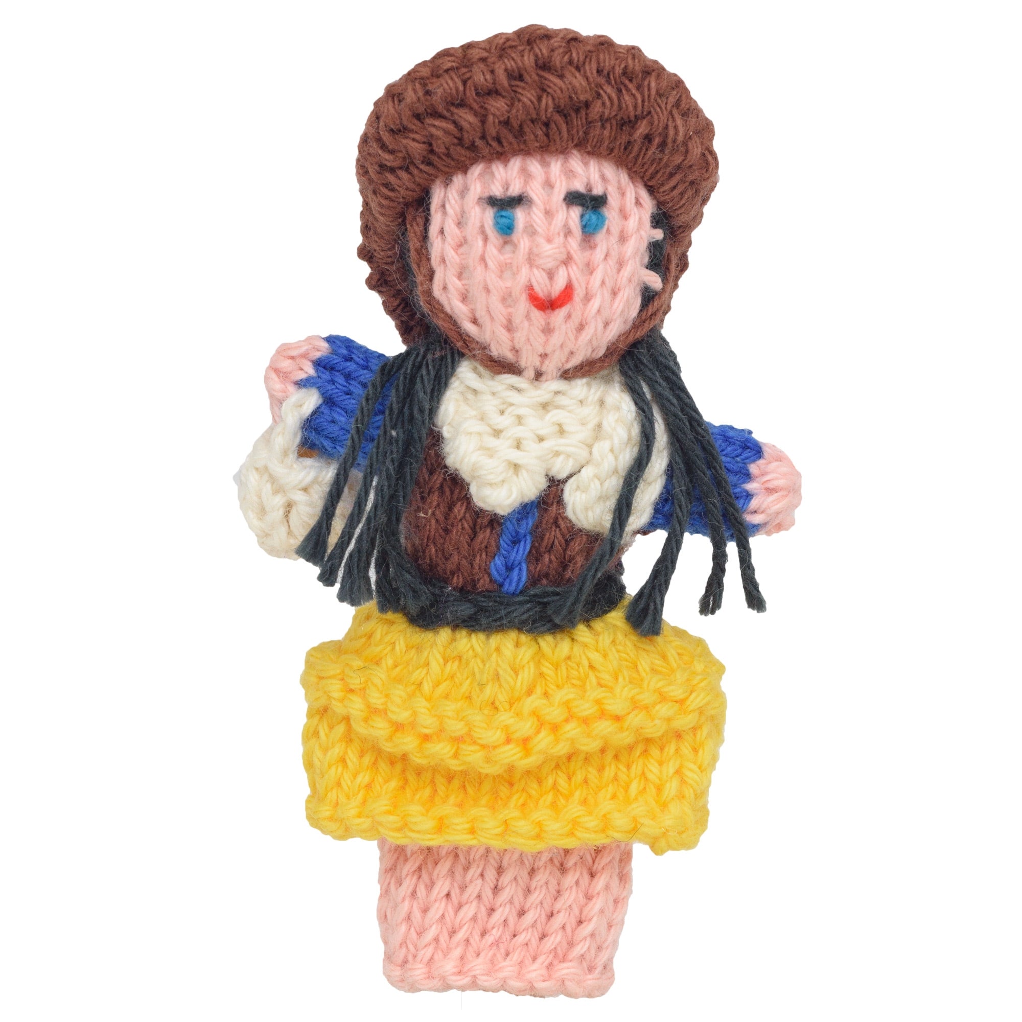 Cowgirl - Bright Organic Cotton Finger Puppet