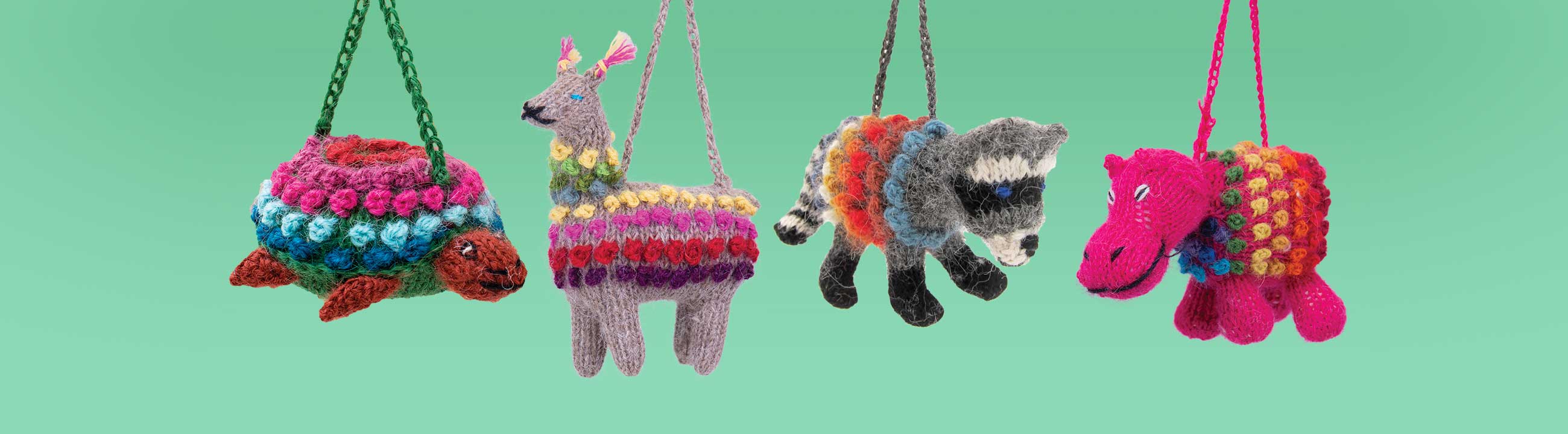 Alpaca knitted ornaments