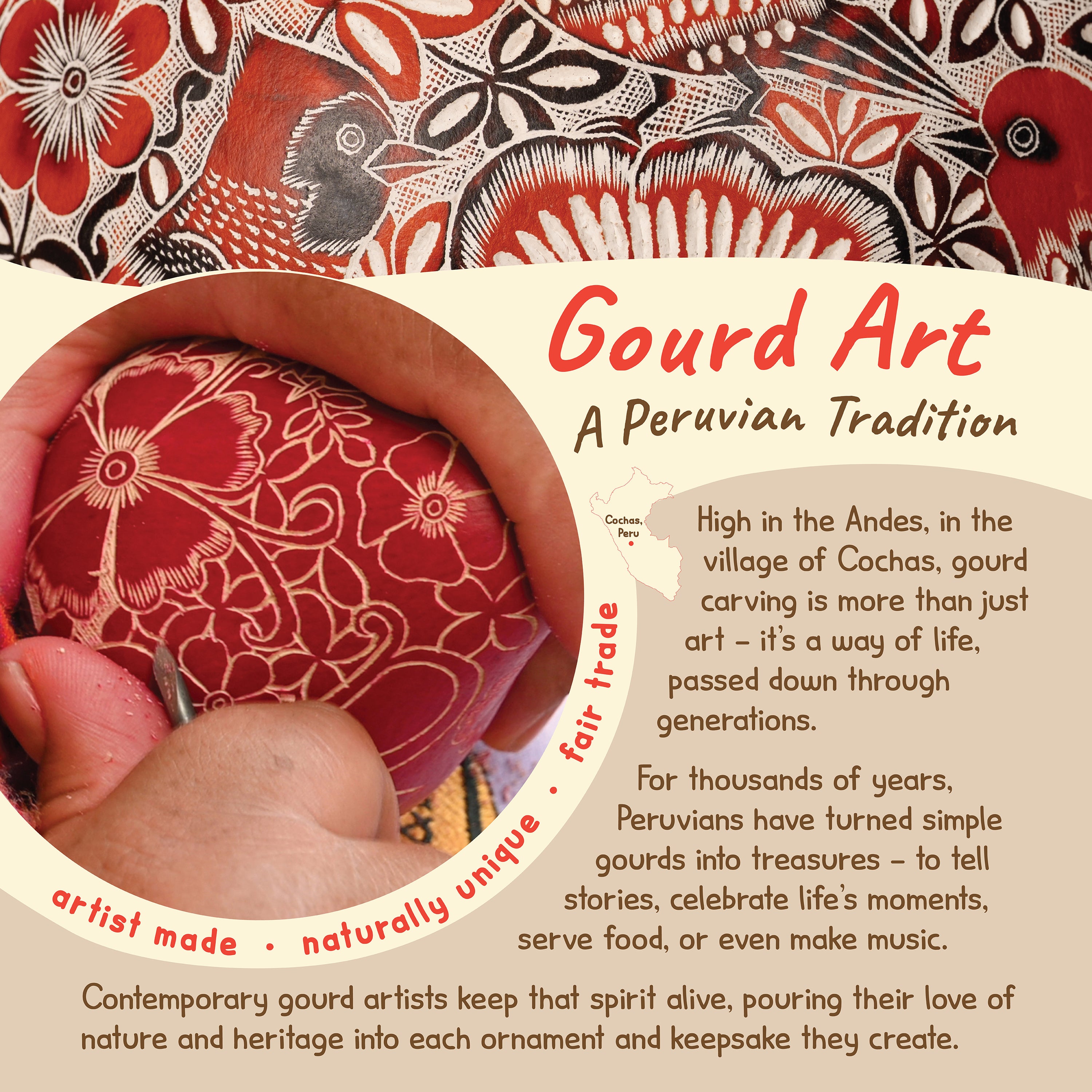 Gourd Sign – Peruvian Gourd Carving