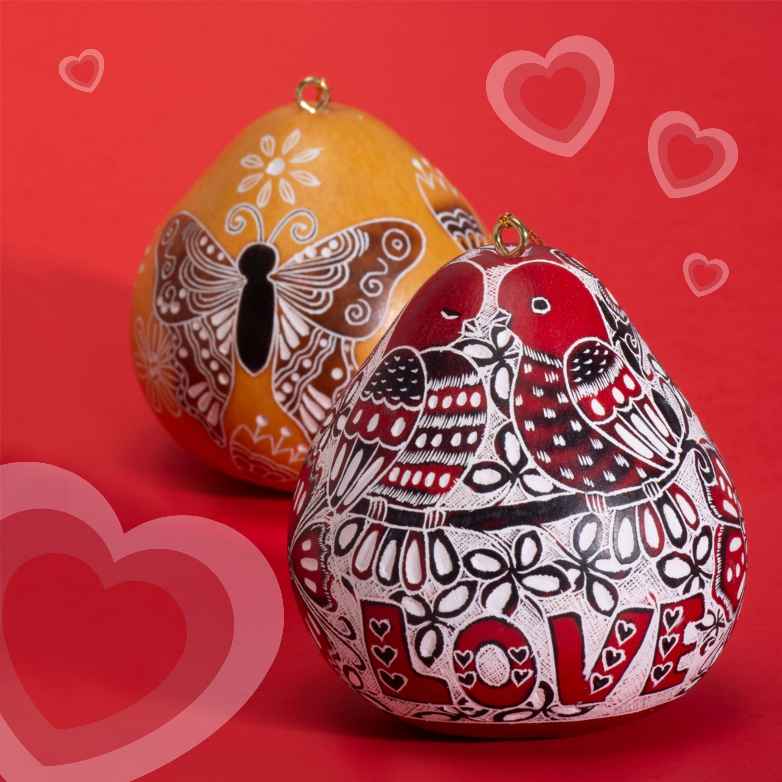 Handmade Heart Christmas Ornament Set, Fair Trade from Peru