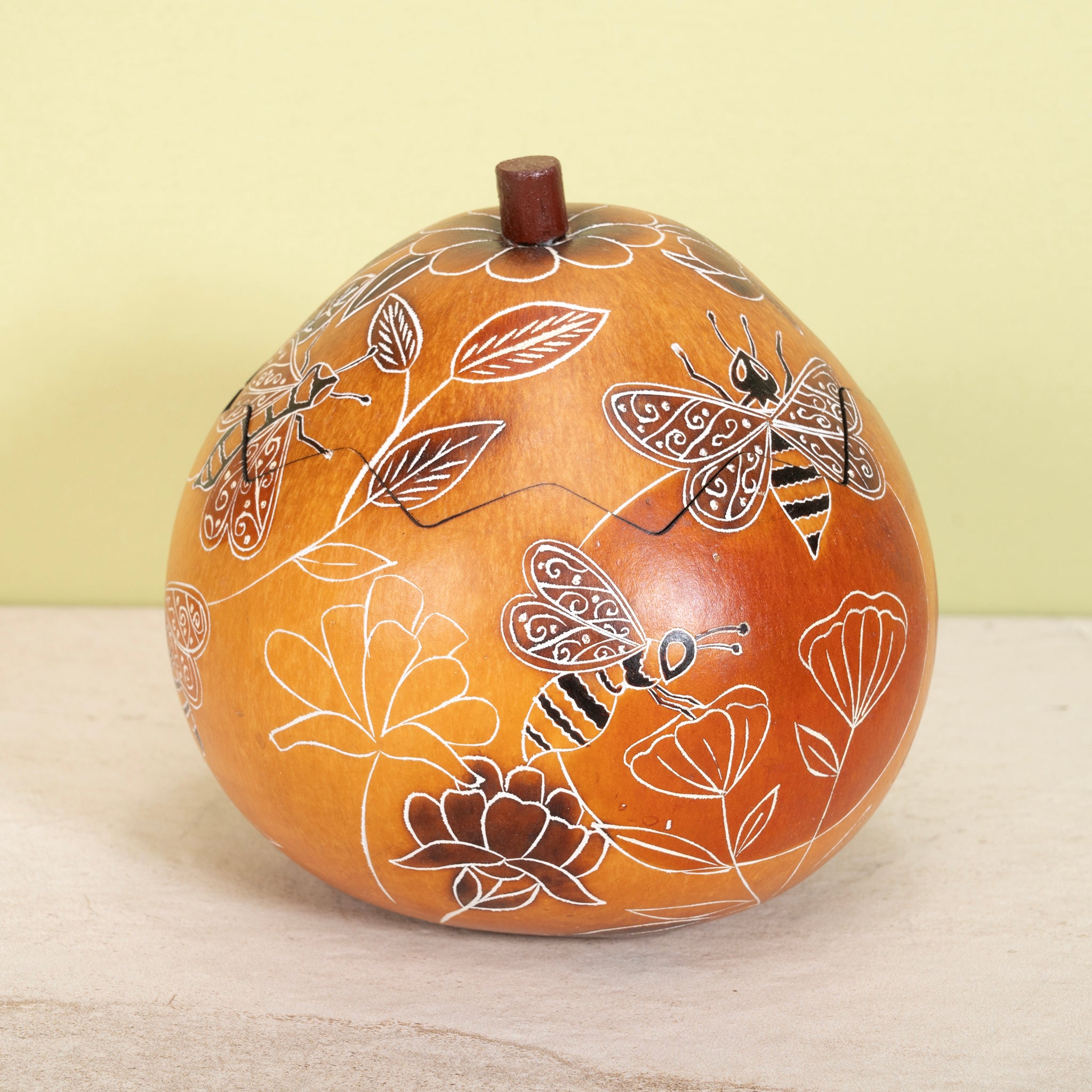 Bees & Wild Flowers - Medium Gourd Box