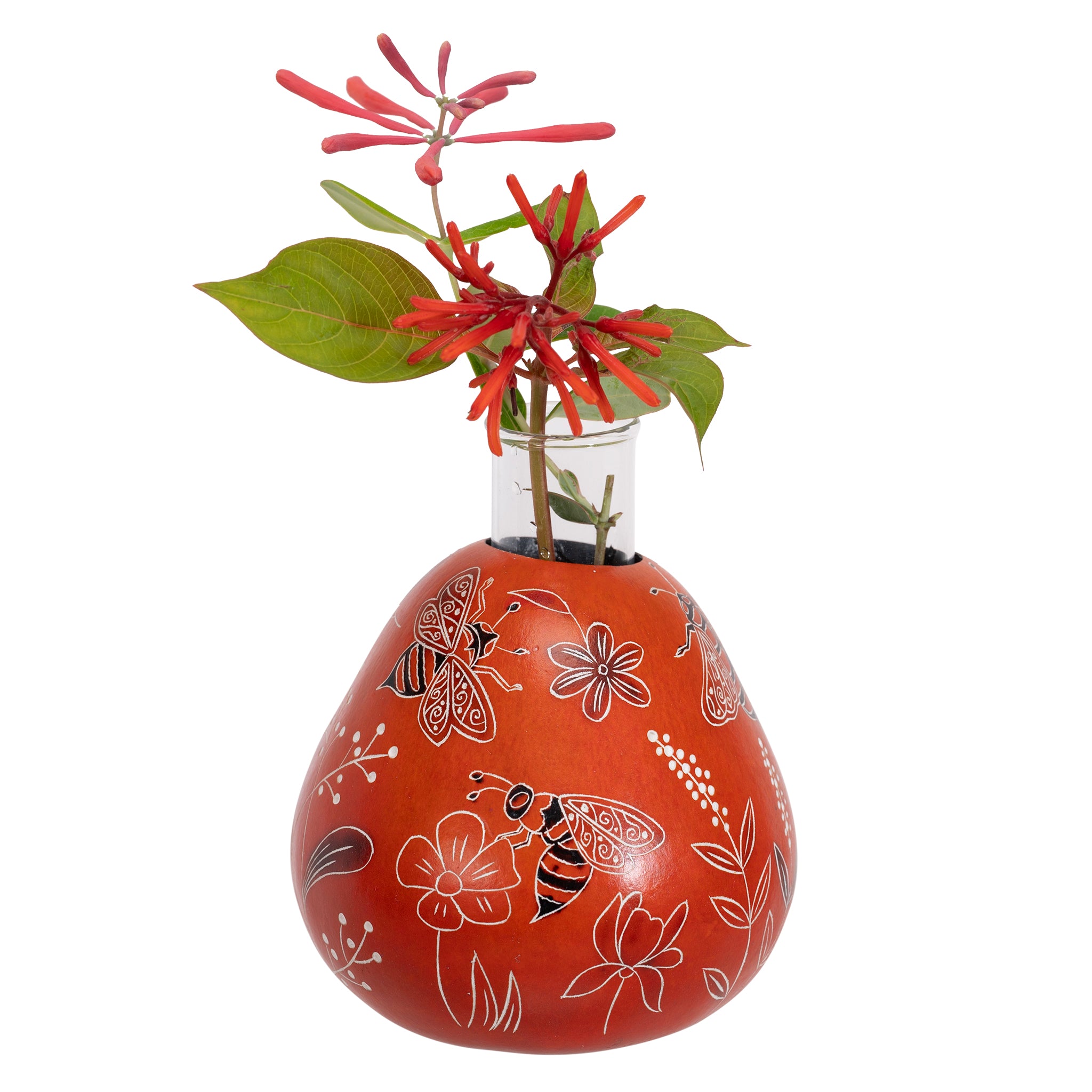 Bee Wildflower Gourd Bud Vase | Pollinator Gift