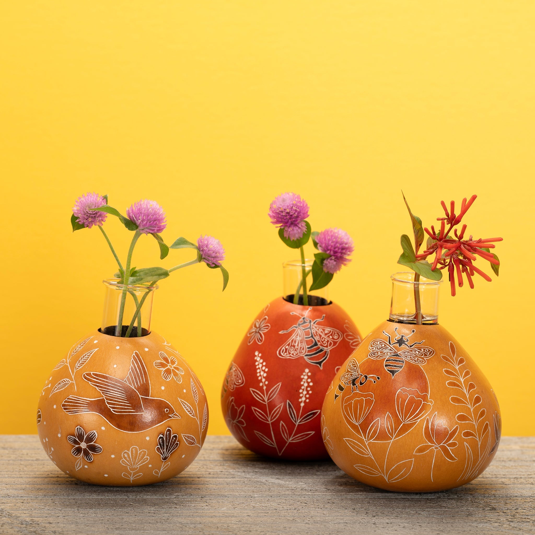Wild Flowers - Gourd Bud Vase