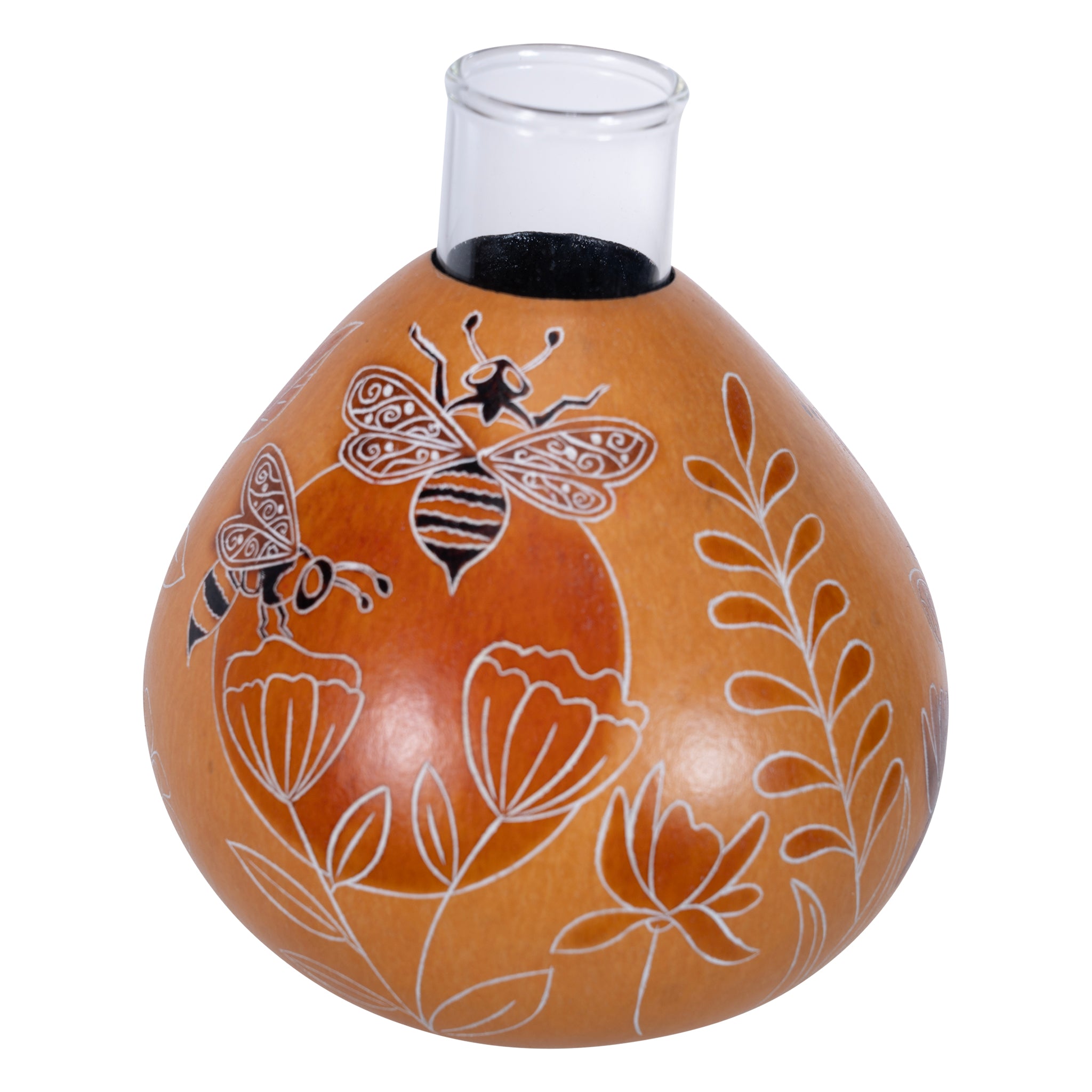 Bee Wildflower Gourd Bud Vase | Pollinator Gift