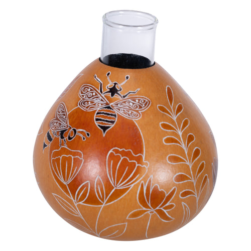 Bee Wildflower Gourd Bud Vase | Pollinator Gift