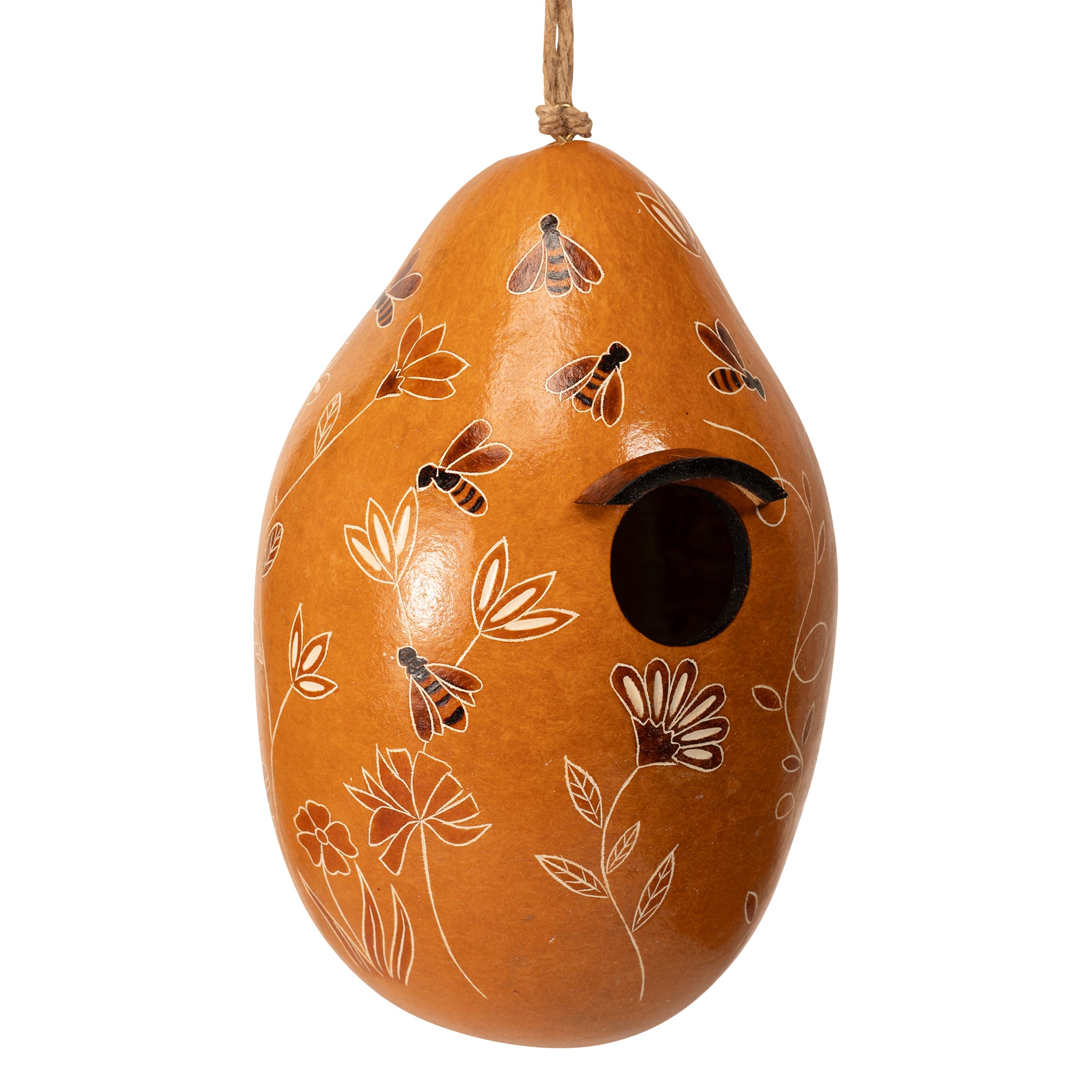 Bee & Wild Flowers - Gourd Birdhouse