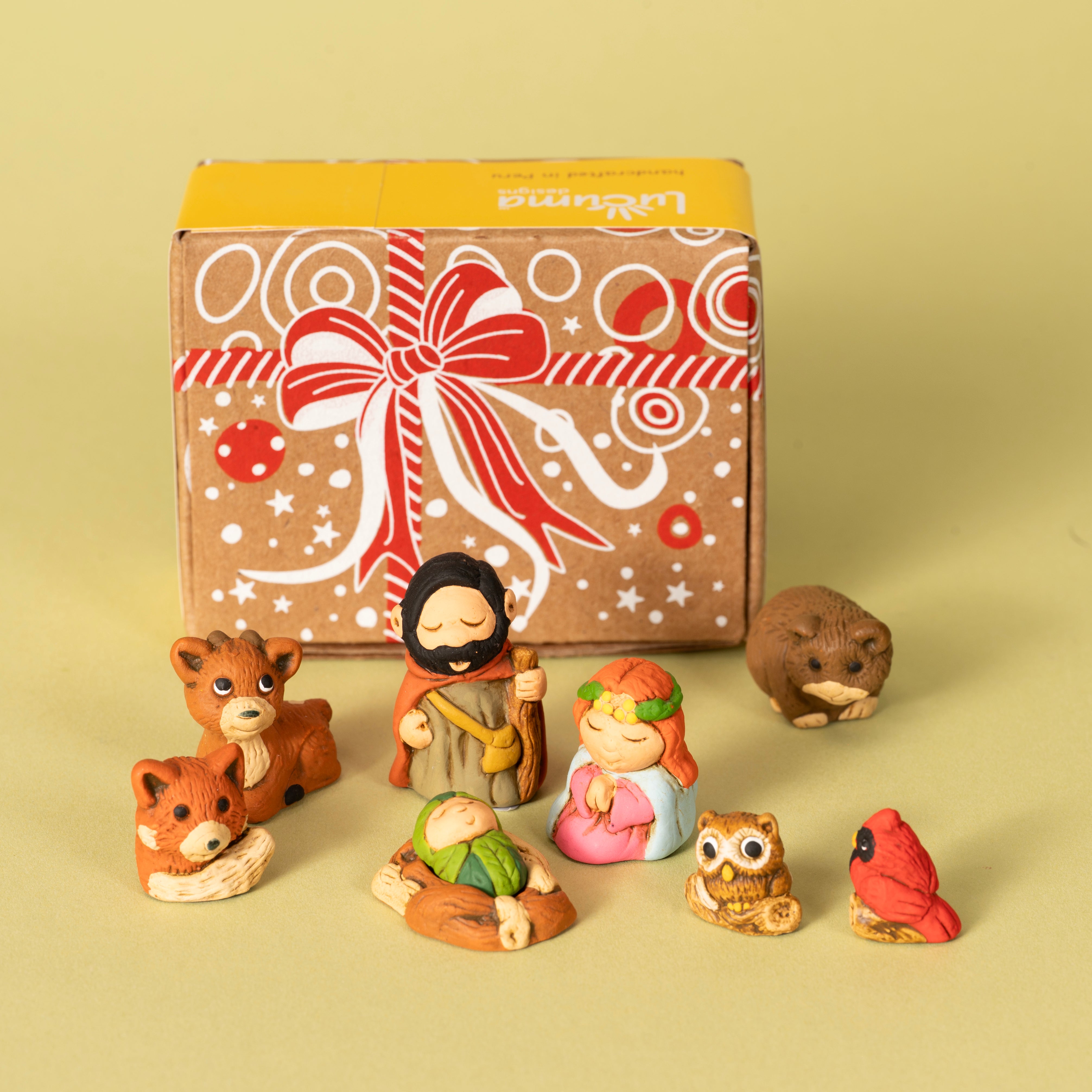 Woodsy - Mini Nativity Set of 9, 1"H