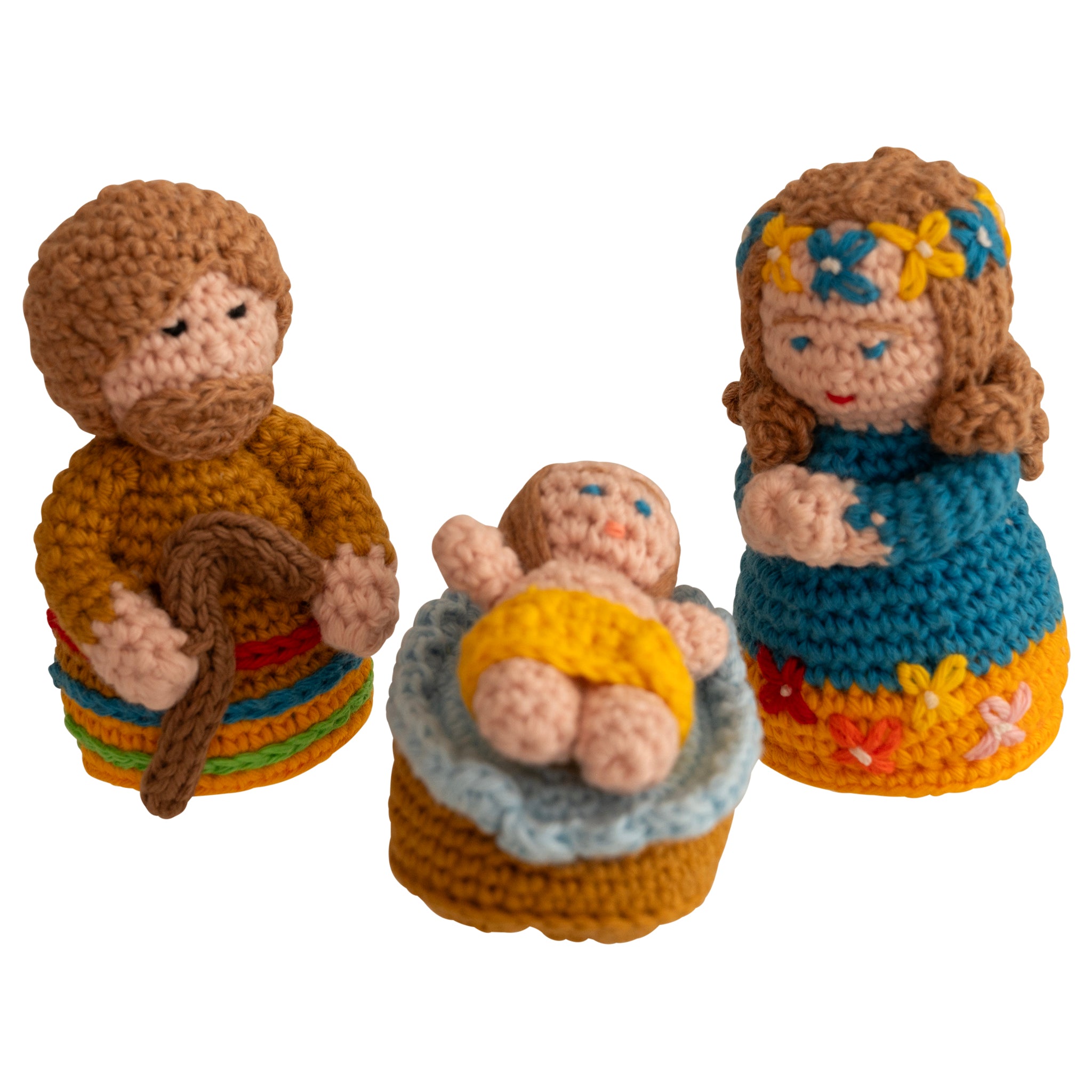 Joyful Nativity Set of 3 - Crochet Organic Cotton