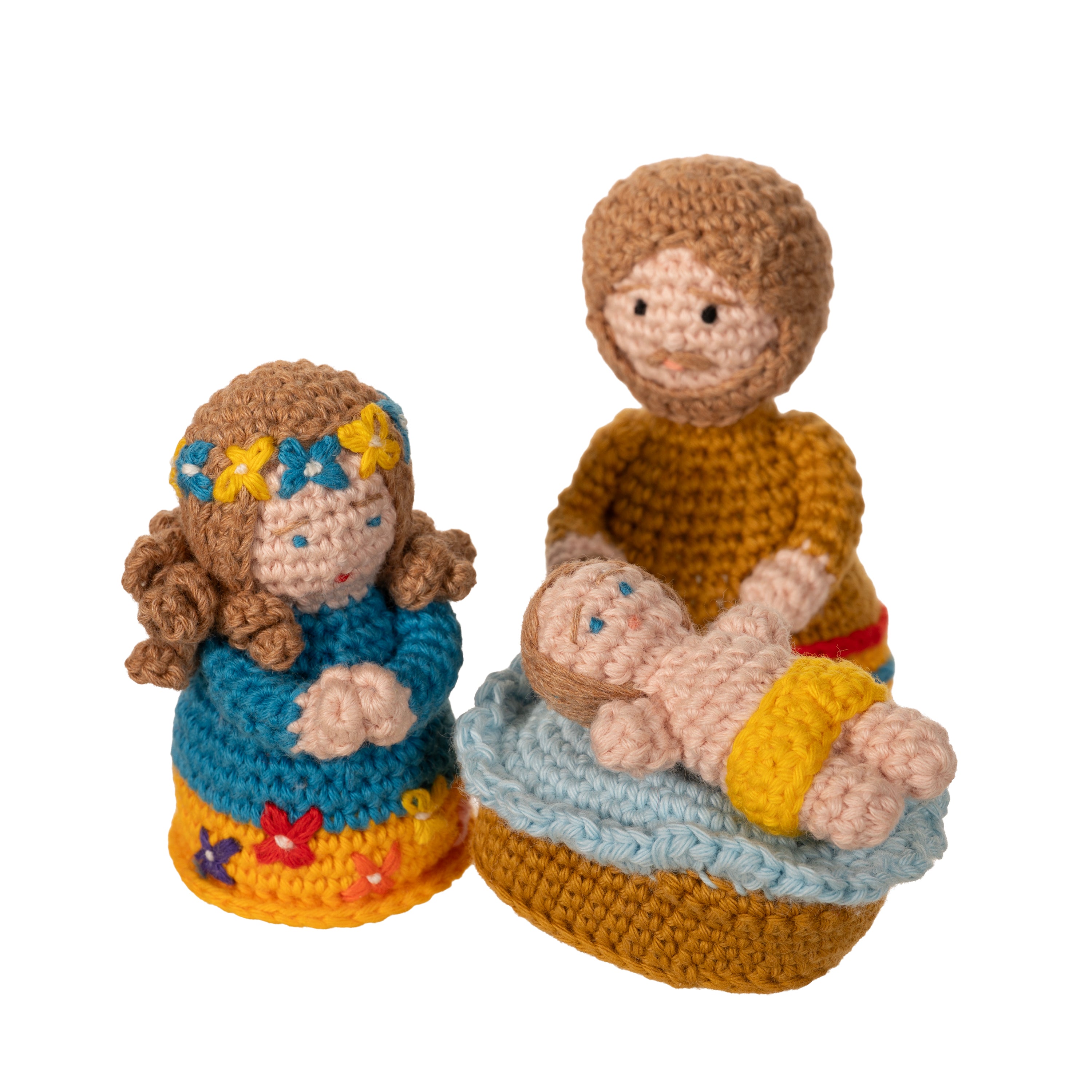 Joyful Nativity Set of 3 - Crochet Organic Cotton