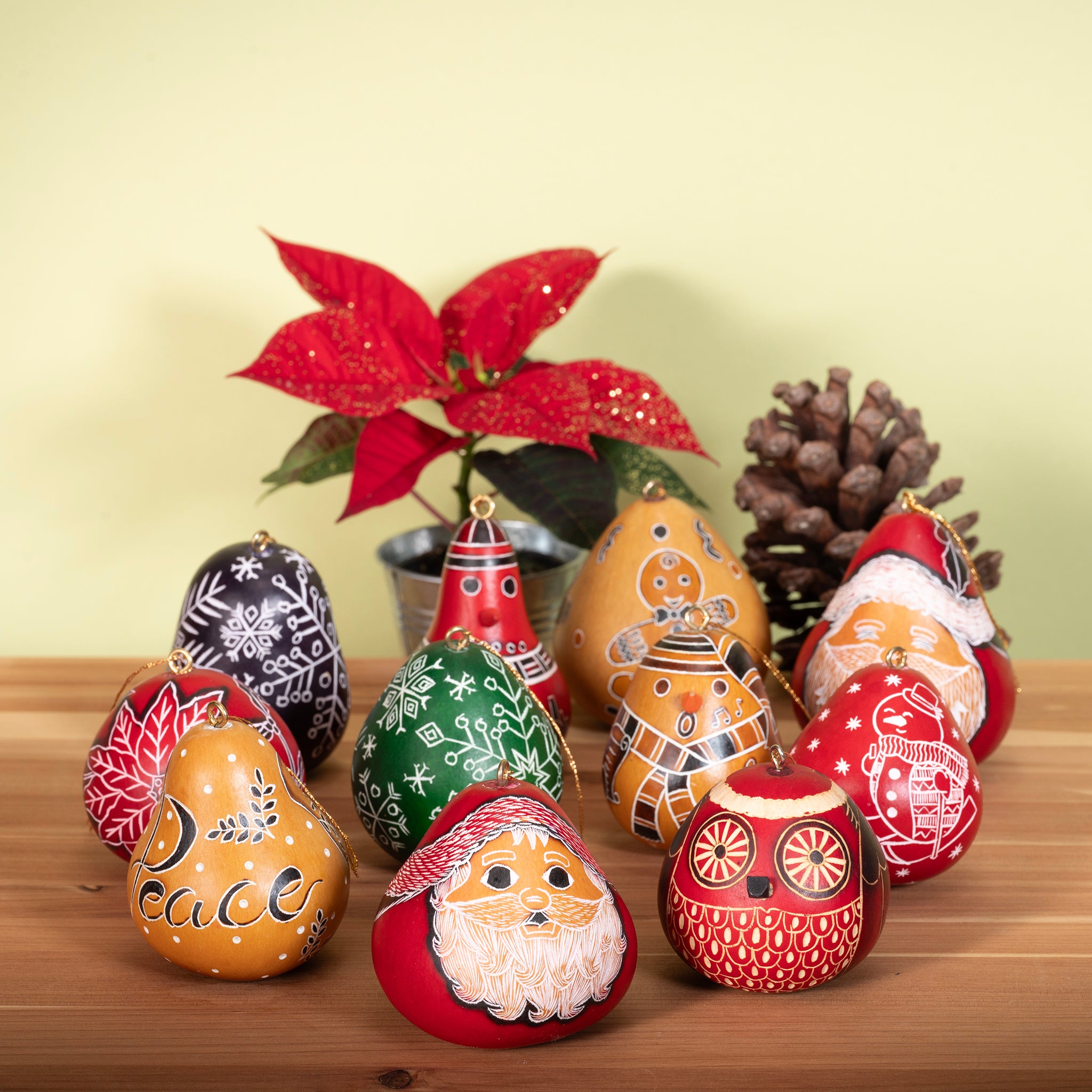 Owls Mini Mix - Gourd Ornament