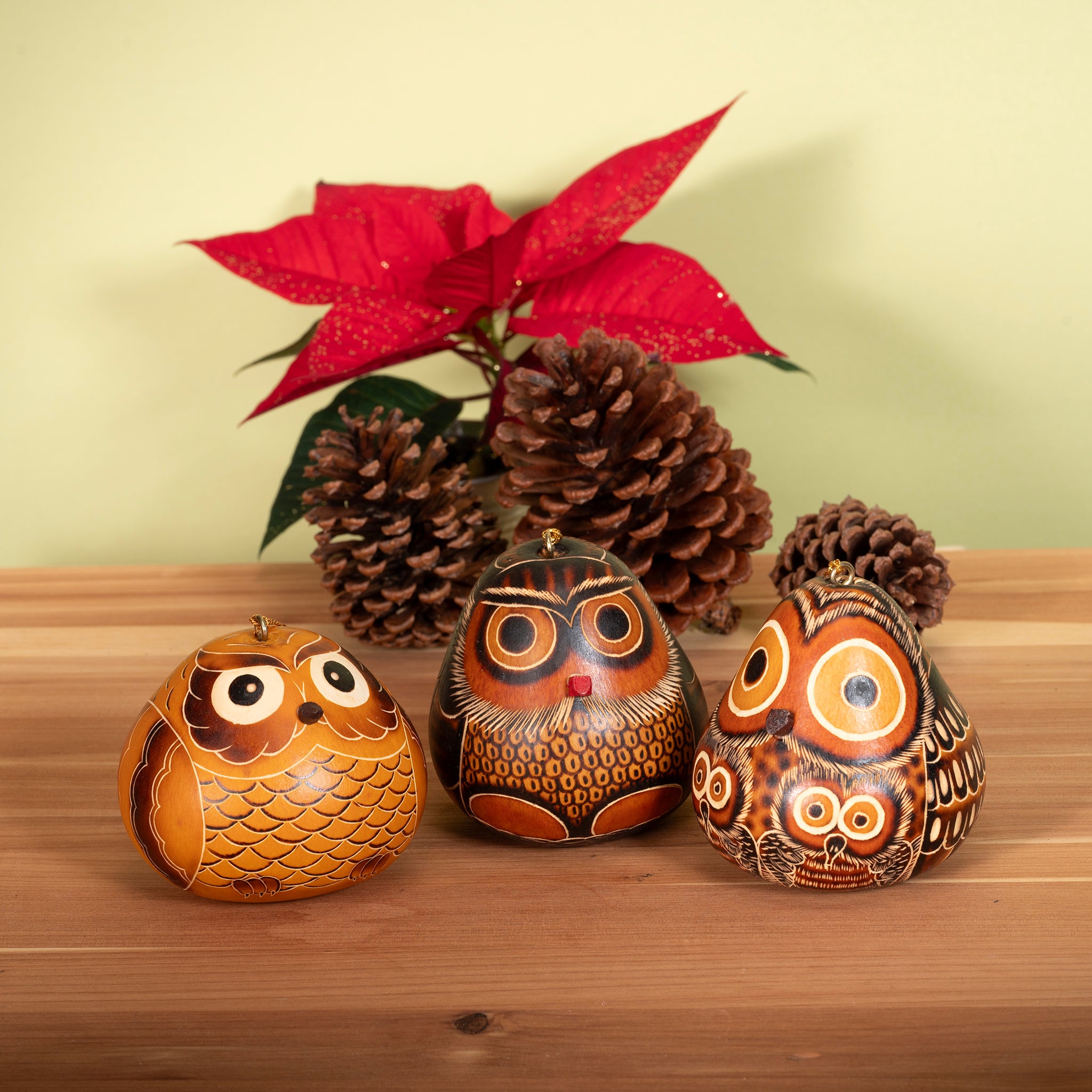 Owls Mix - Gourd Ornament