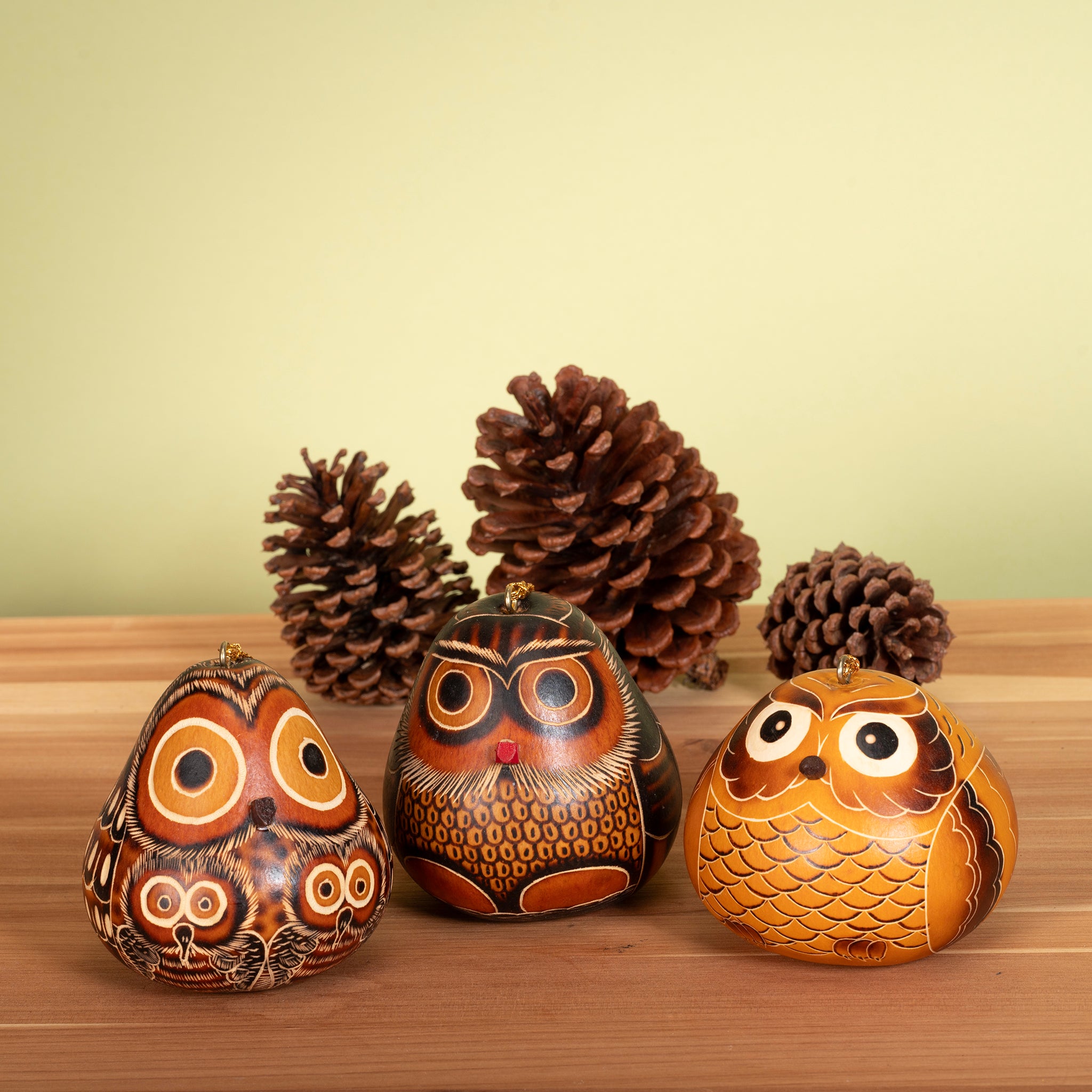 Owls Mix - Gourd Ornament