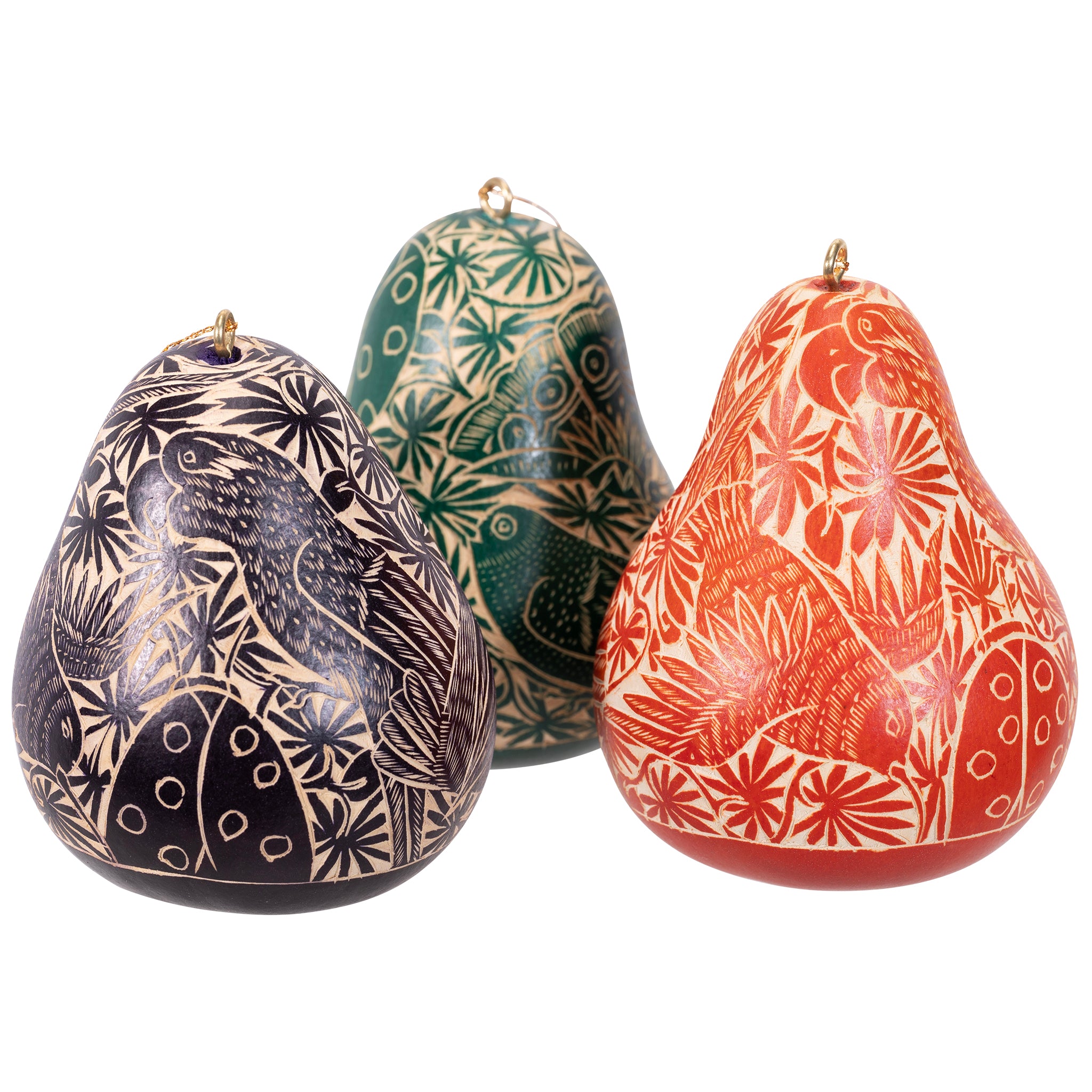 Tropical Birds - Gourd Ornament