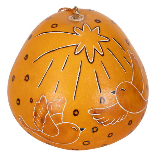 Adoring Baby Jesus - Gourd Ornament