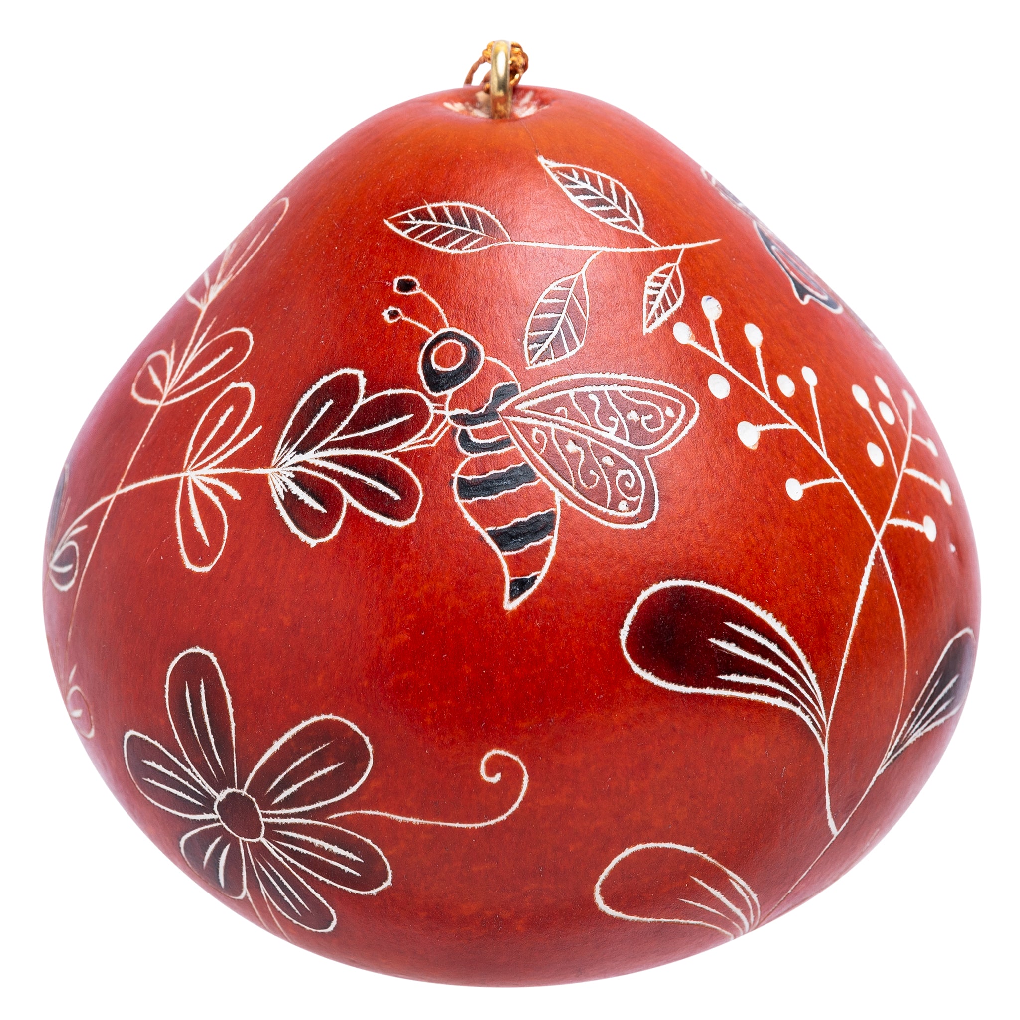 Bees & Wild Flowers - Gourd Ornament