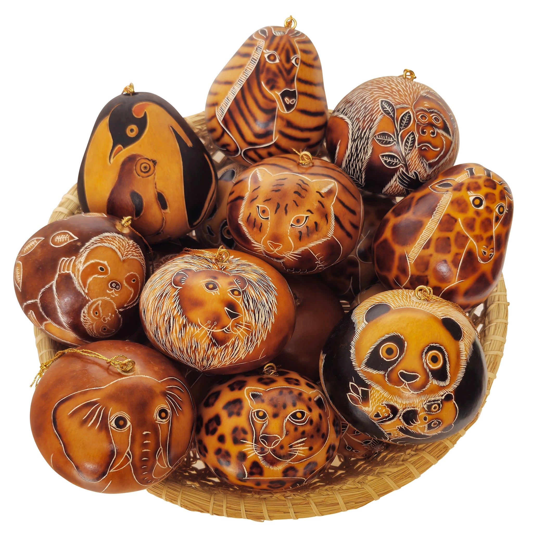 Wild Zoo Mix - Gourd Ornament (sold in 12's)
