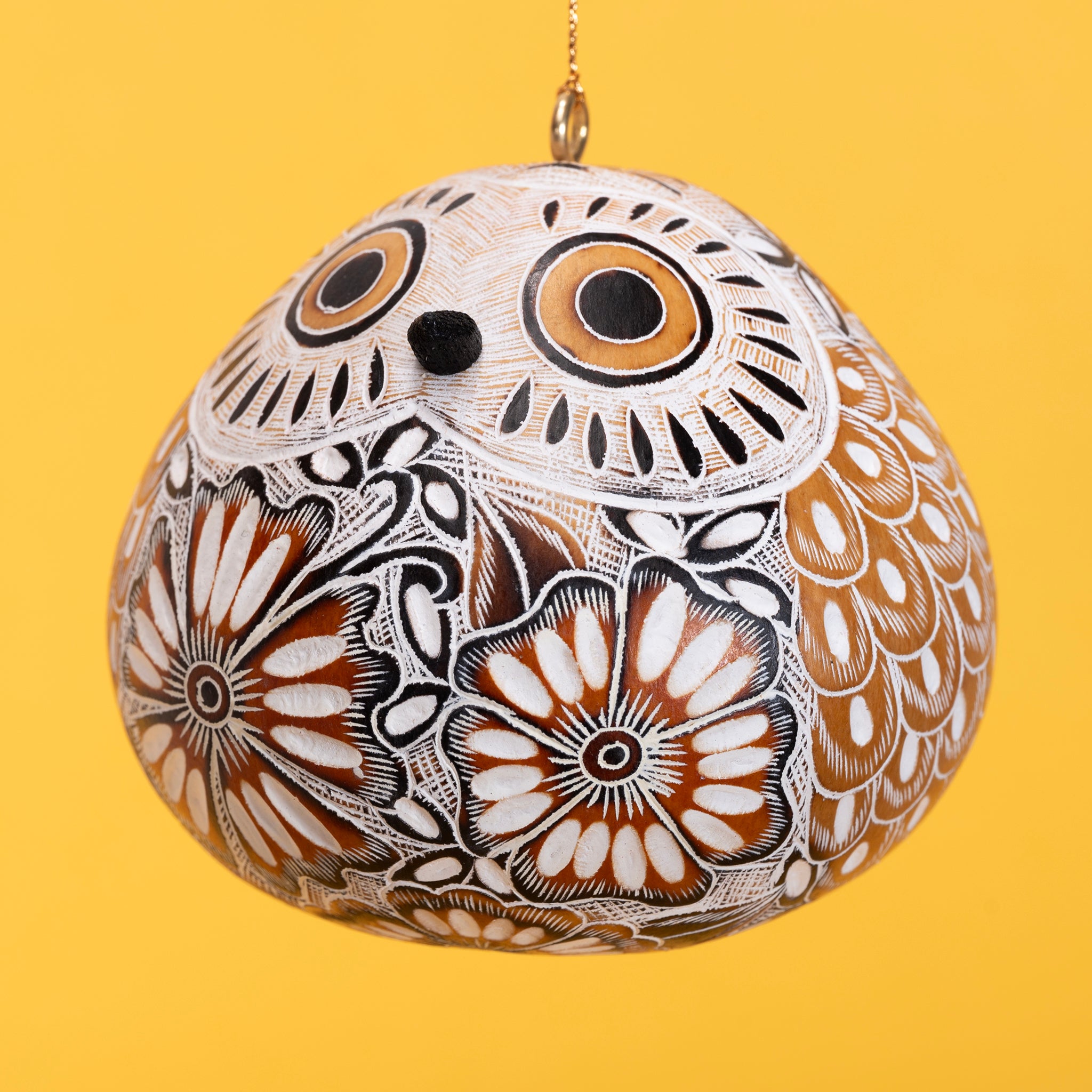 Snowy Owl - Gourd Ornament