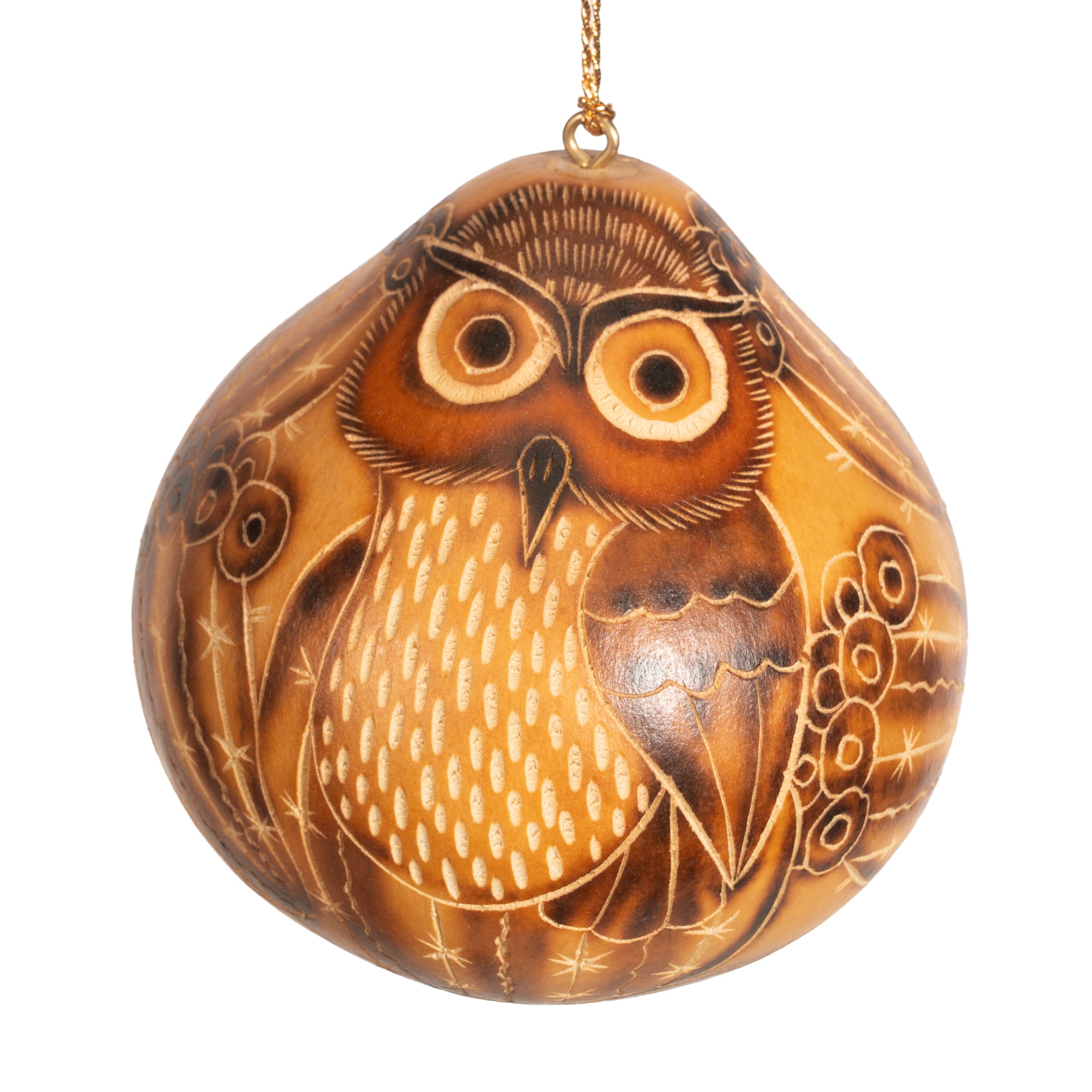 Cactus Owl - Gourd Ornament