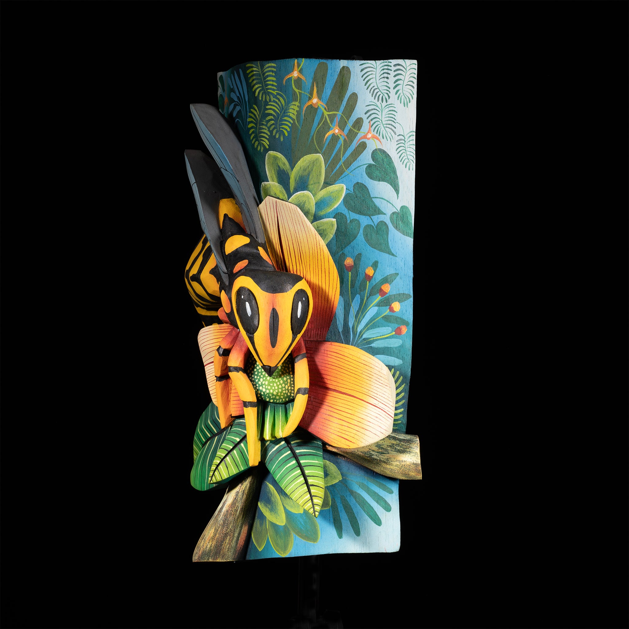 "Bumble Bee-yond" 14 inch Boruca mask