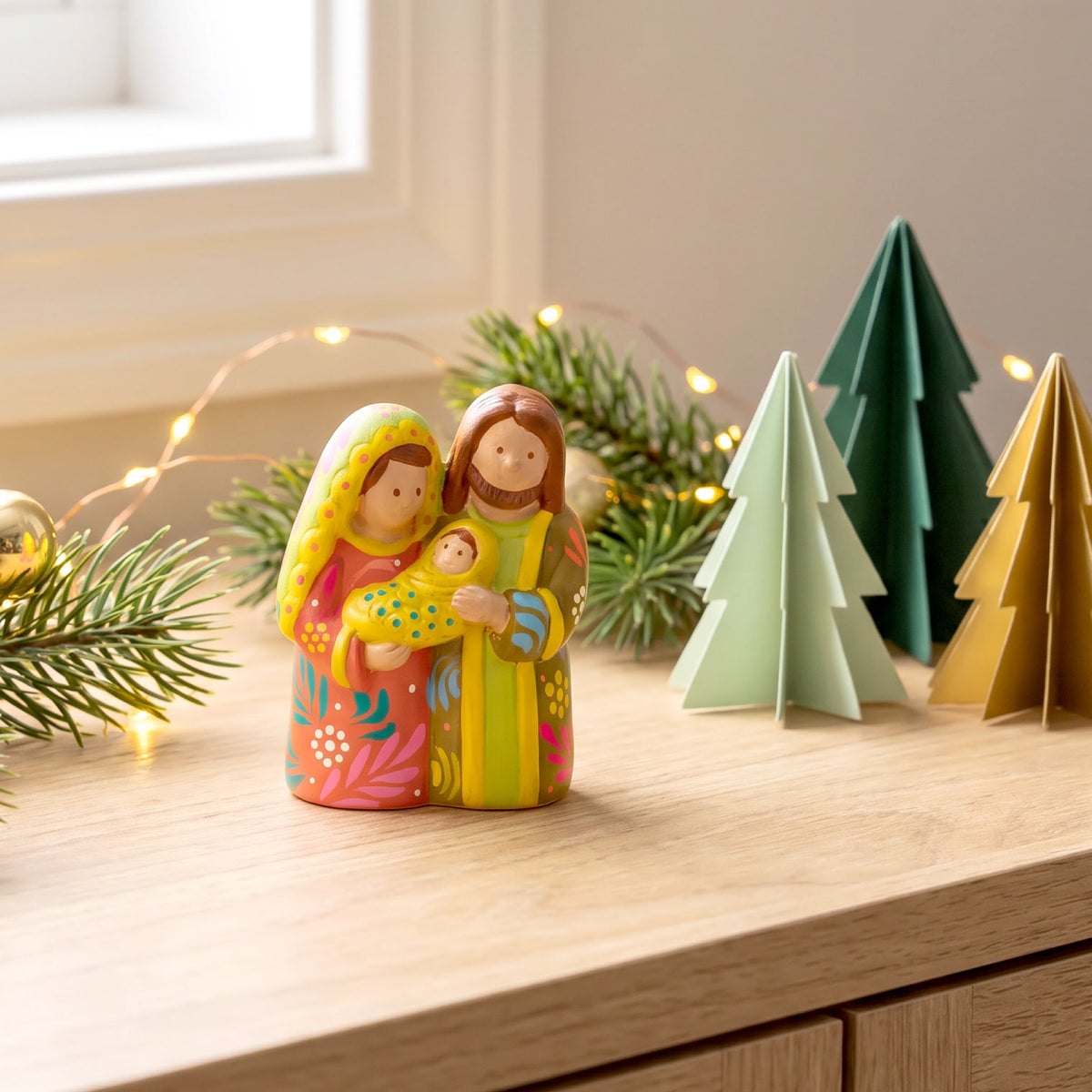 Coral & Lime Holy Family