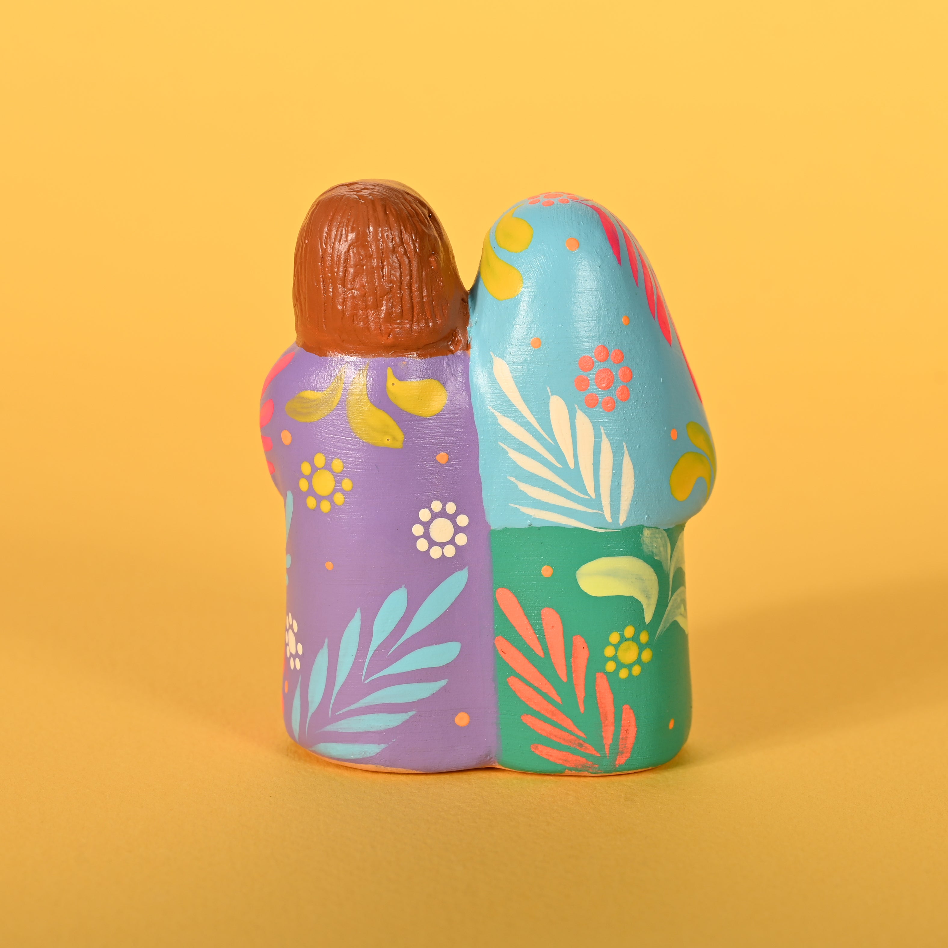 Green & Lilac Holy Family - Ceramic Nativity